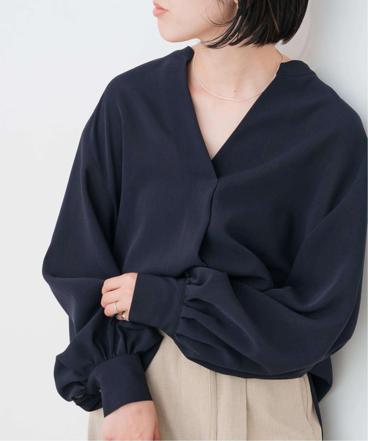 Spick & pq Span スキッパーブラウス タックスリーブスキッパーブラウス（シャツ／ブラウス）｜Spick