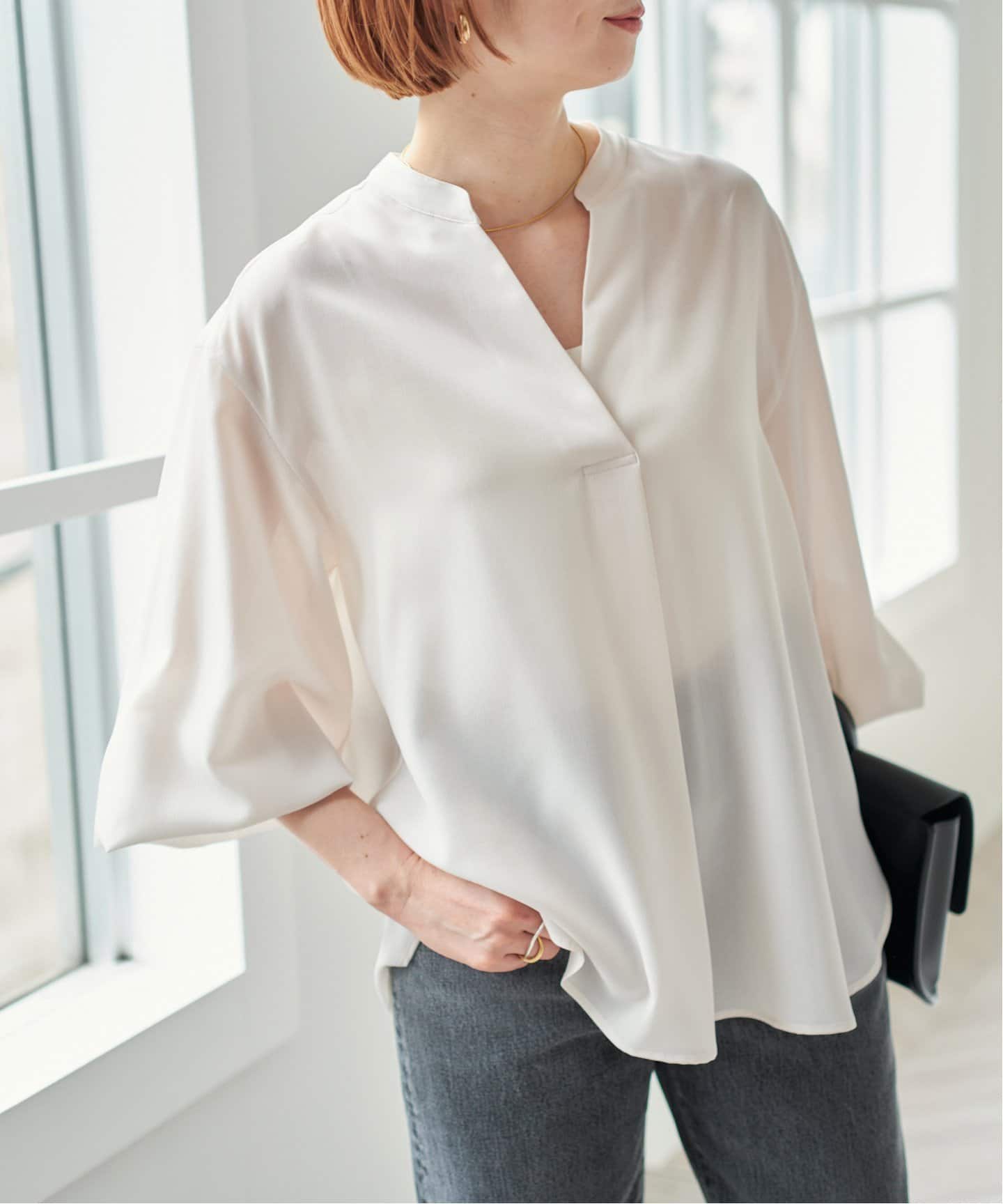 Spick & Span スキッパーブラウス タックスリーブスキッパーブラウス（シャツ／ブラウス）｜Spick