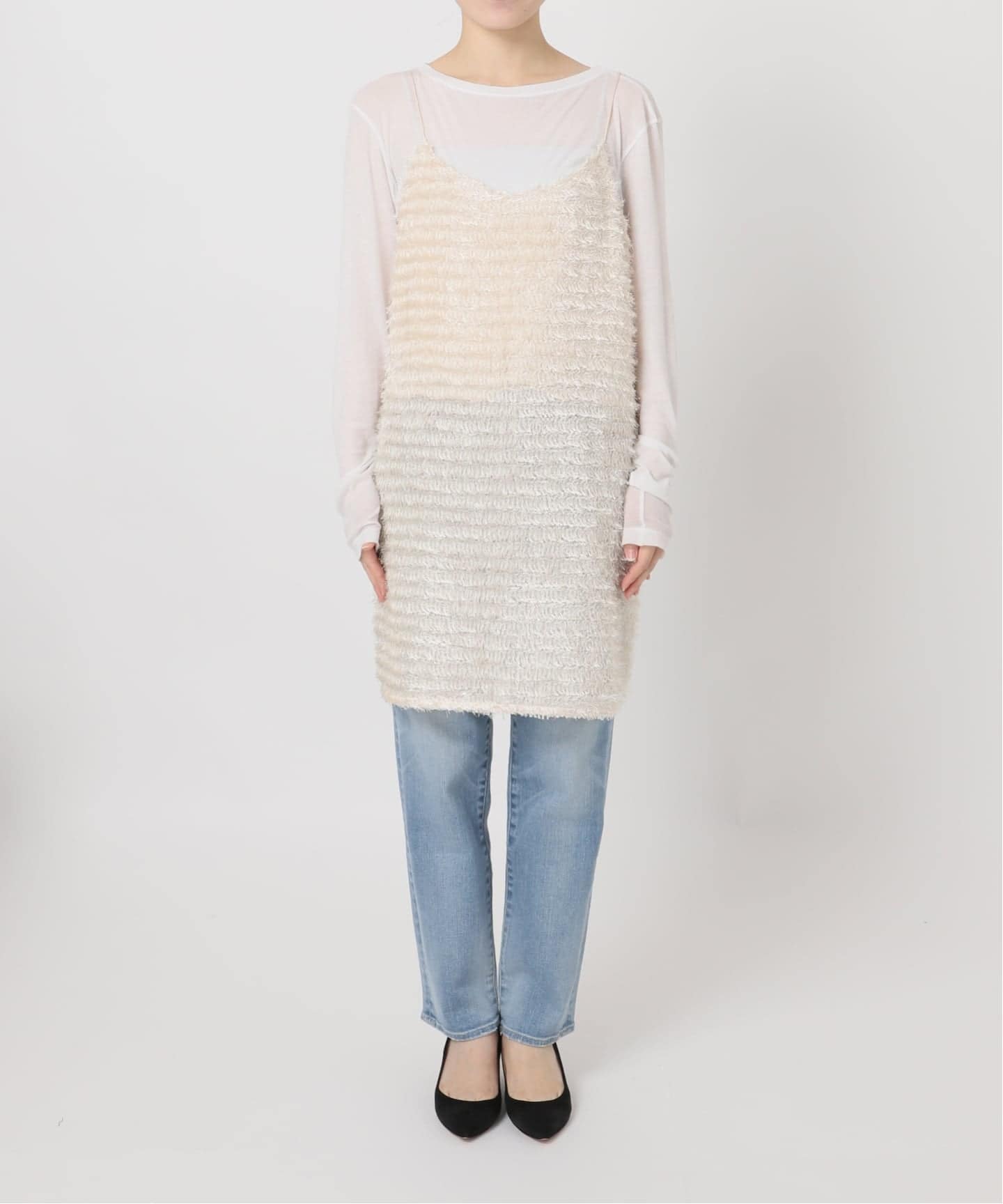 フリンジジャガードキャミワンピース（ワンピース）｜Spick and Span