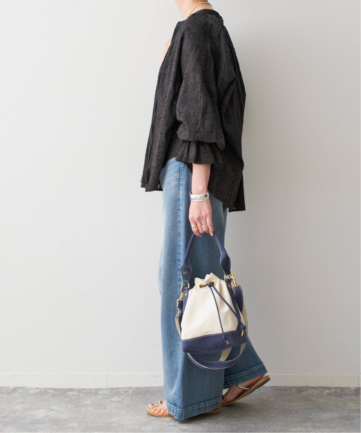 Spick&amp;Span 2025 コットンジャガードブラウス　ブラック コットンジャガードブラウス（シャツ/ブラウス）｜Spick & Span