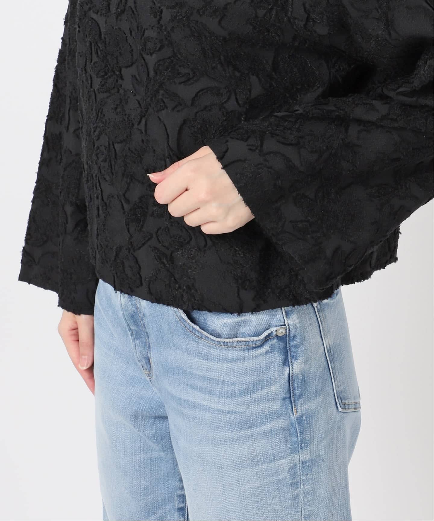 フラワージャガード クルーネックブラウス（シャツ／ブラウス）｜Spick