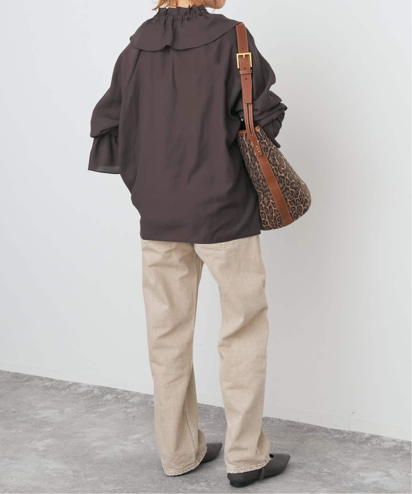 ポリアセテートラッフルカラーブラウス（シャツ／ブラウス）｜Spick