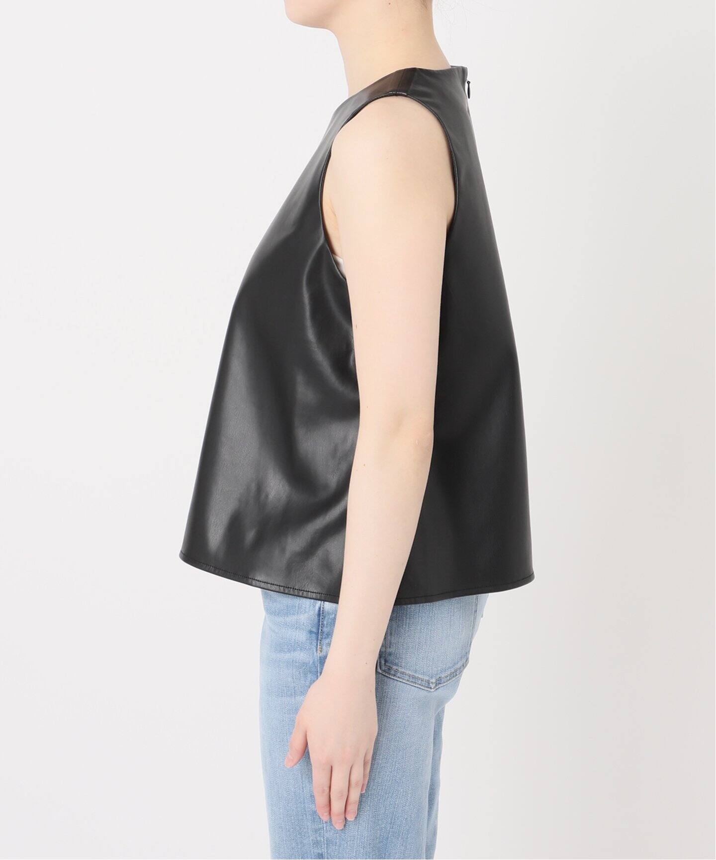 ブラウス シャツ Higuchi*Sフェイクレザータンクブラウス レディース スピック＆スパン Spick & Span Higuchi*Sフェイクレザータンク
