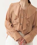 シルクライクラッフルフリルブラウス