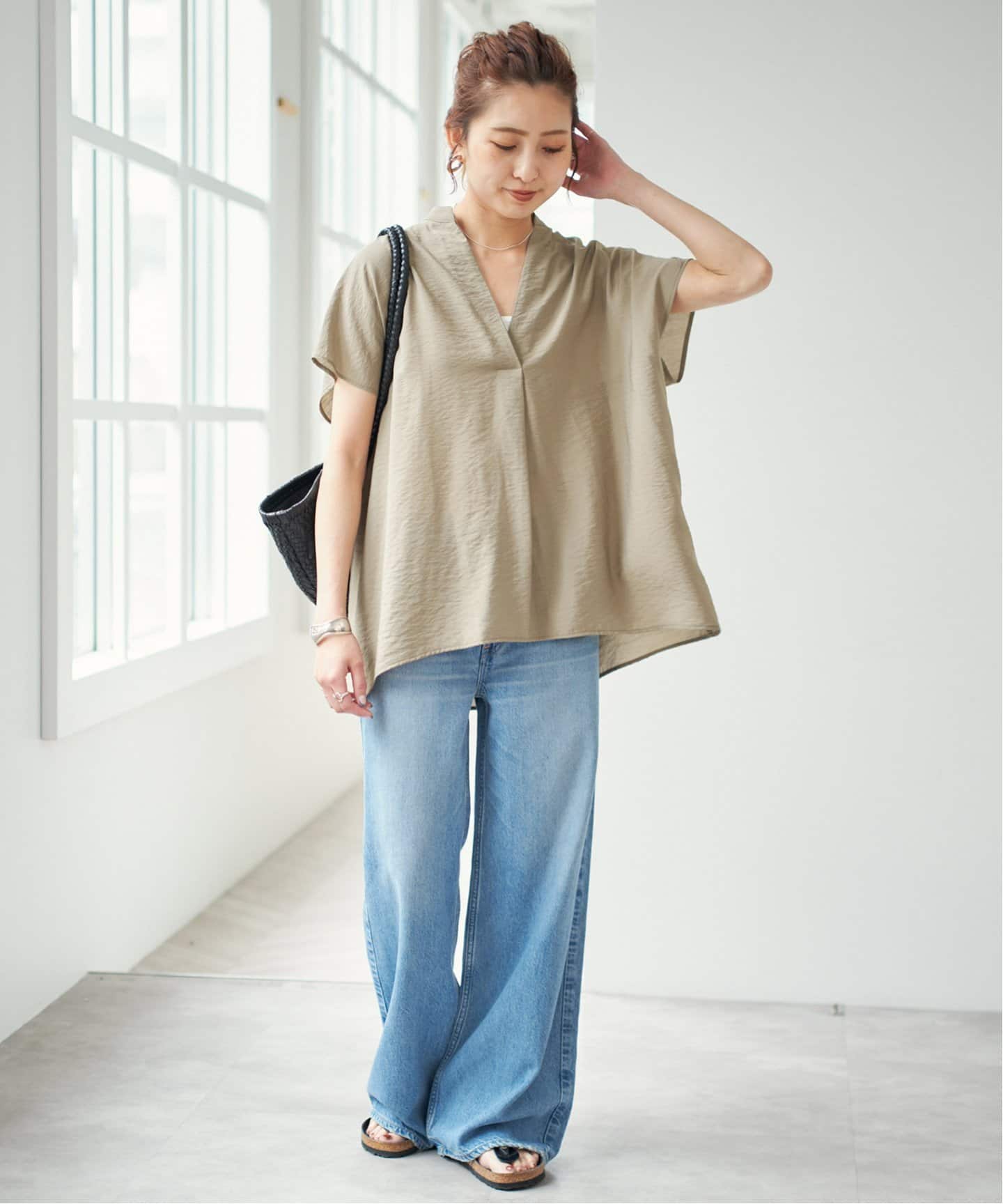 一部店舗+WEB限定》手洗い可 / スキッパーブラウス（シャツ