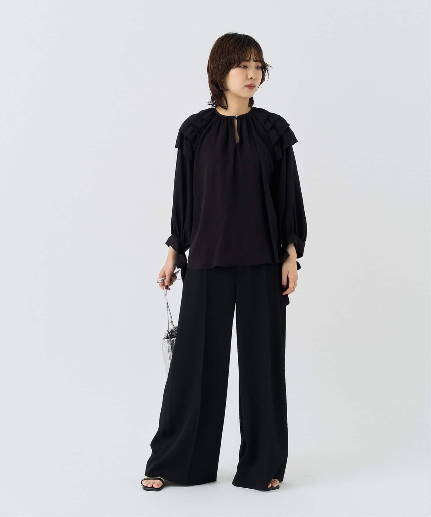 ジョーゼットショルダーフリルブラウス（シャツ／ブラウス）｜HARDY