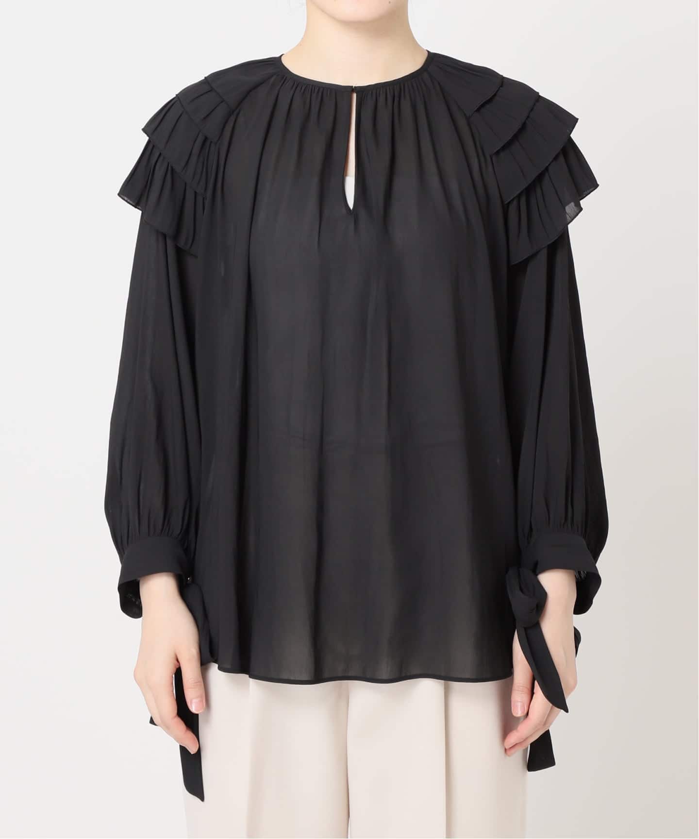 ジョーゼットショルダーフリルブラウス（シャツ／ブラウス）｜HARDY