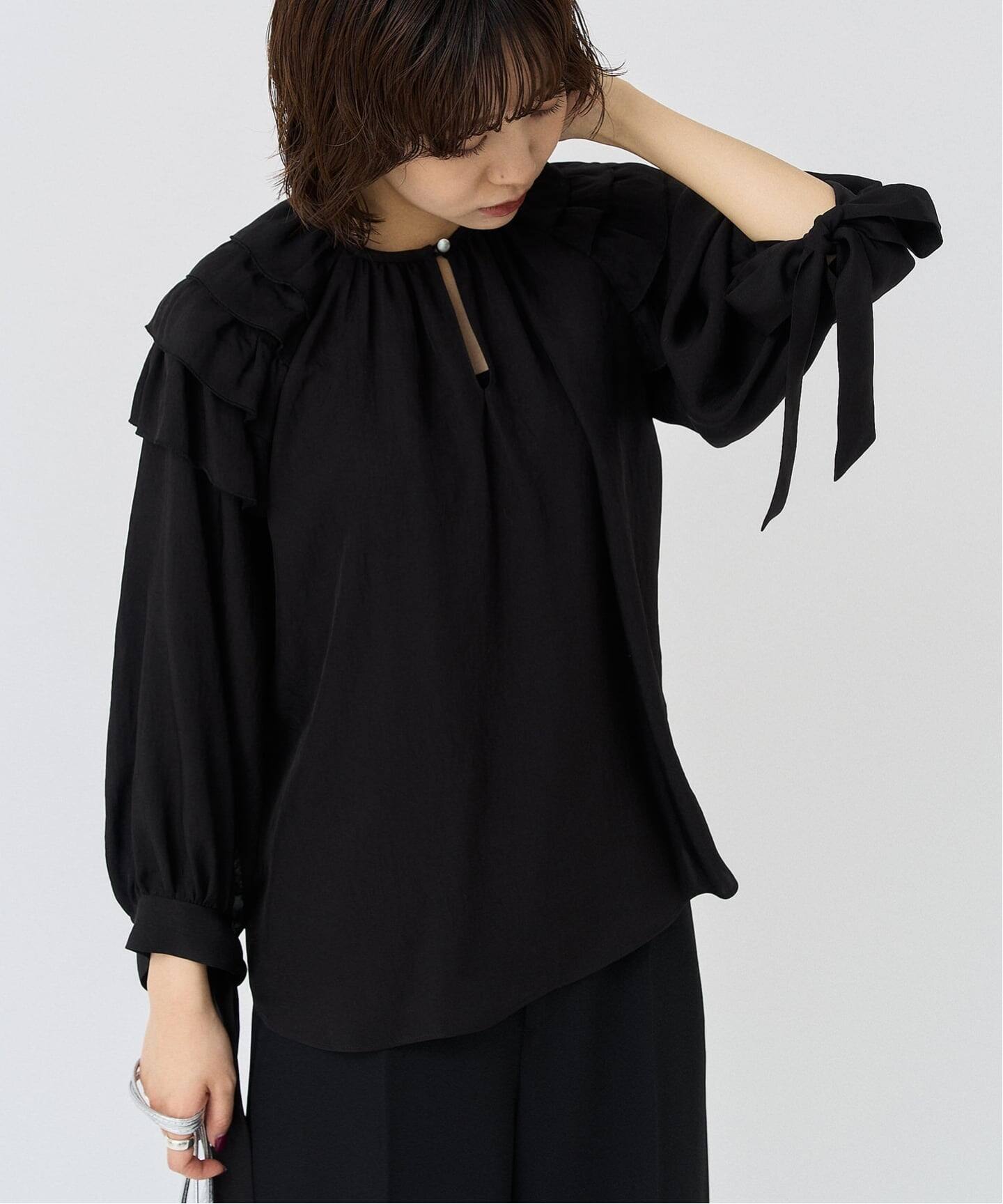 ジョーゼットショルダーフリルブラウス（シャツ／ブラウス）｜HARDY