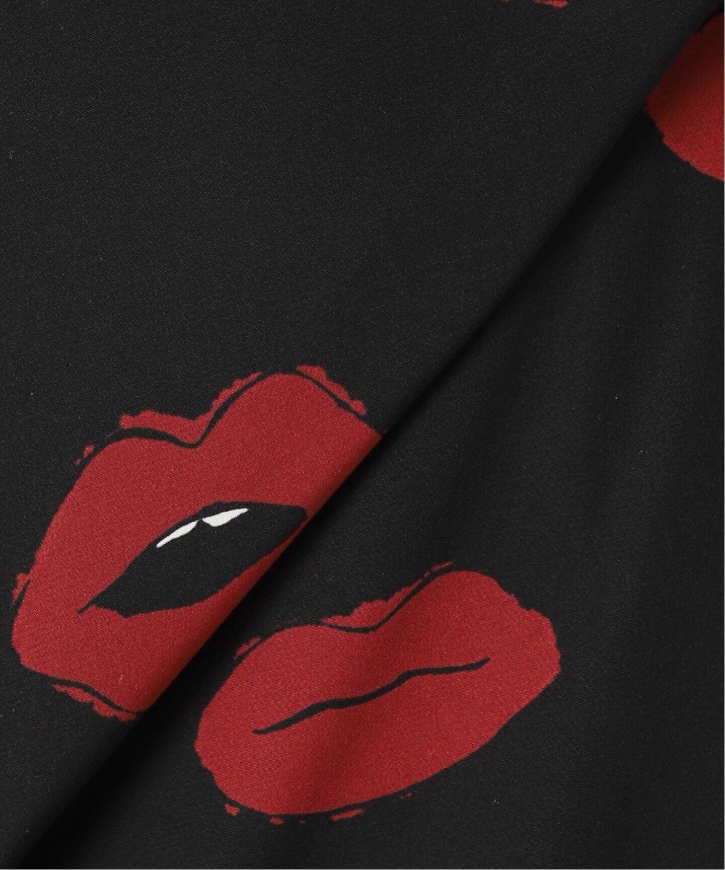 アルディーノアール HARDY NOIR 25SS LIPプリントオープンカラーシャツ 半袖シャツ 25051208109020 ブラック サイズ：F LIPプリントオープンカラーシャツ（シャツ／ブラウス）｜HARDY