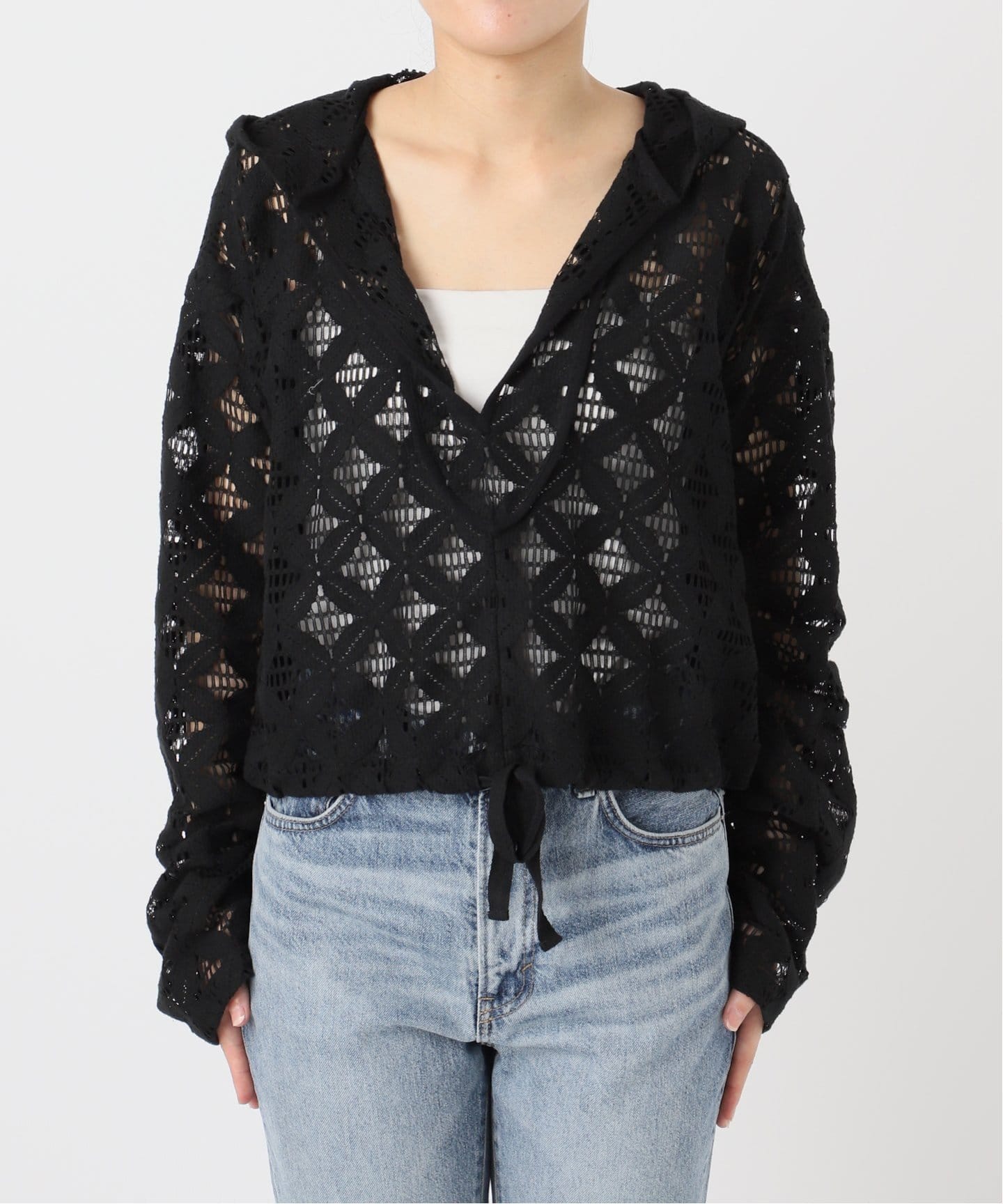 tchanspick and spanウーア レースフードトップス 追加》Uhr / ウーア 別注Lace Foodie Tops（シャツ／ブラウス）｜Spick