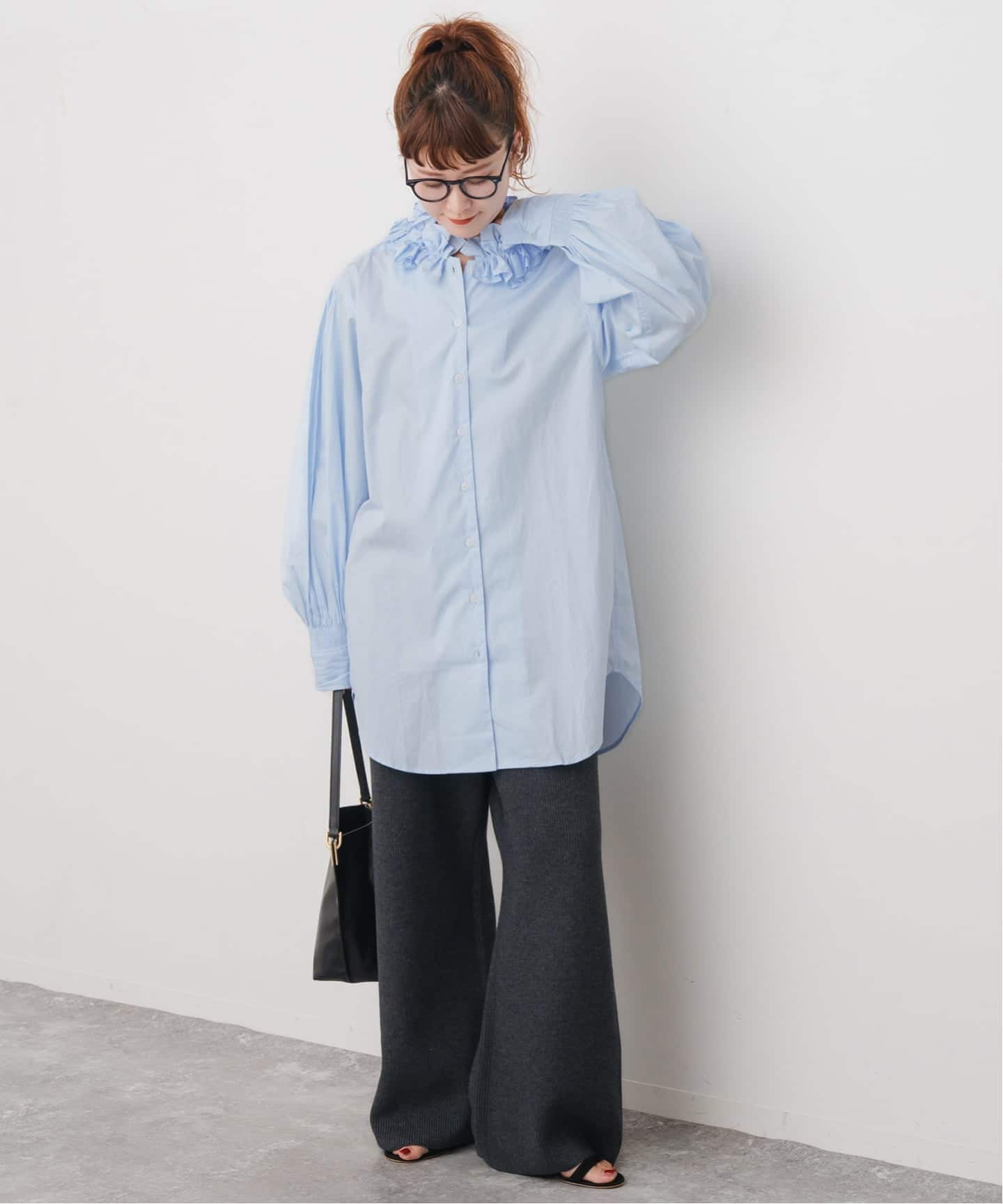 トップス crinkle crinkle crinkle spick &span 予約》crinkle crinkle crinkle 別注frill coller shirts