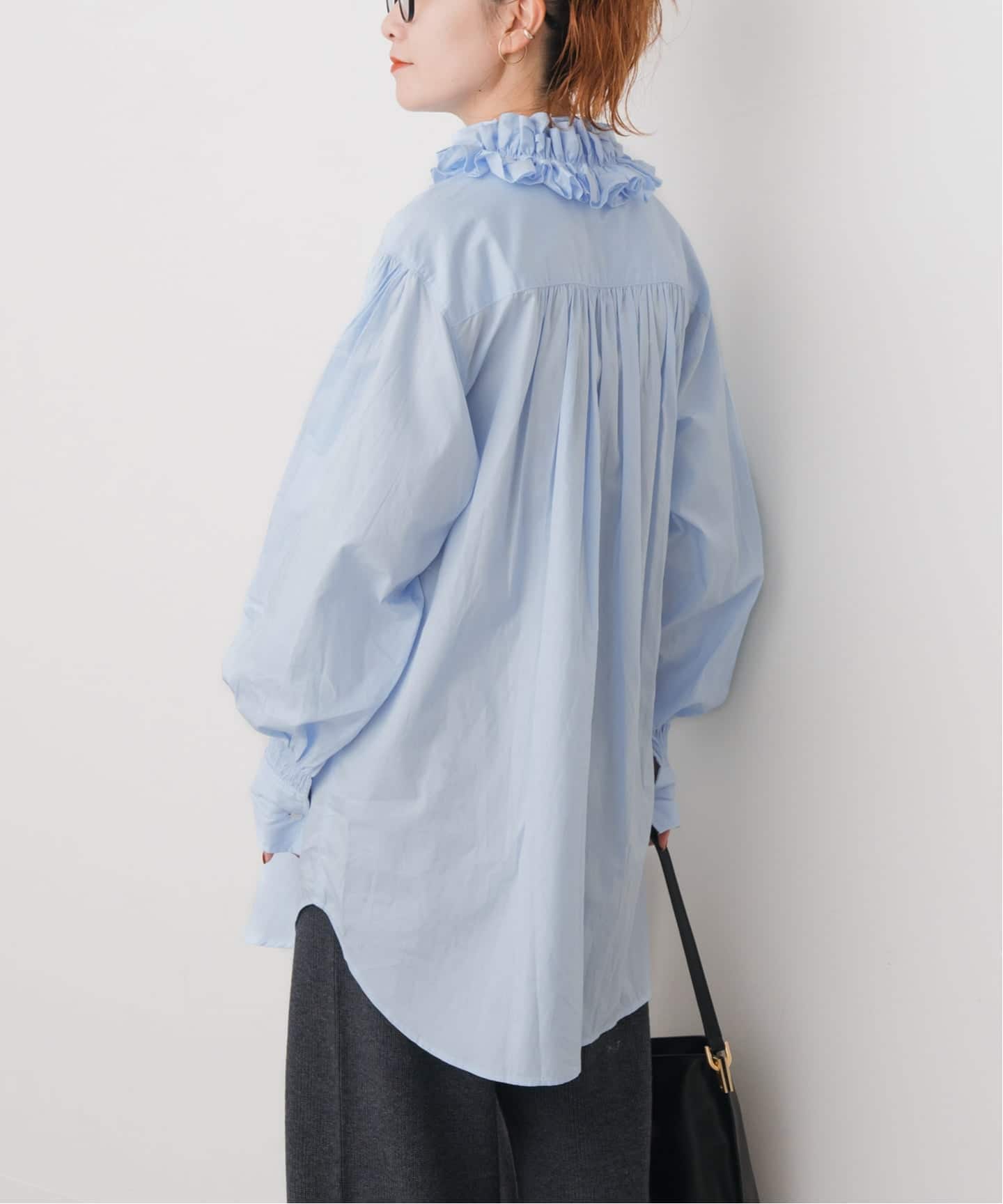 crinkle crinkle crinkle フリル　カラー　シャツ　ブラウス 予約》crinkle crinkle crinkle 別注frill coller shirts