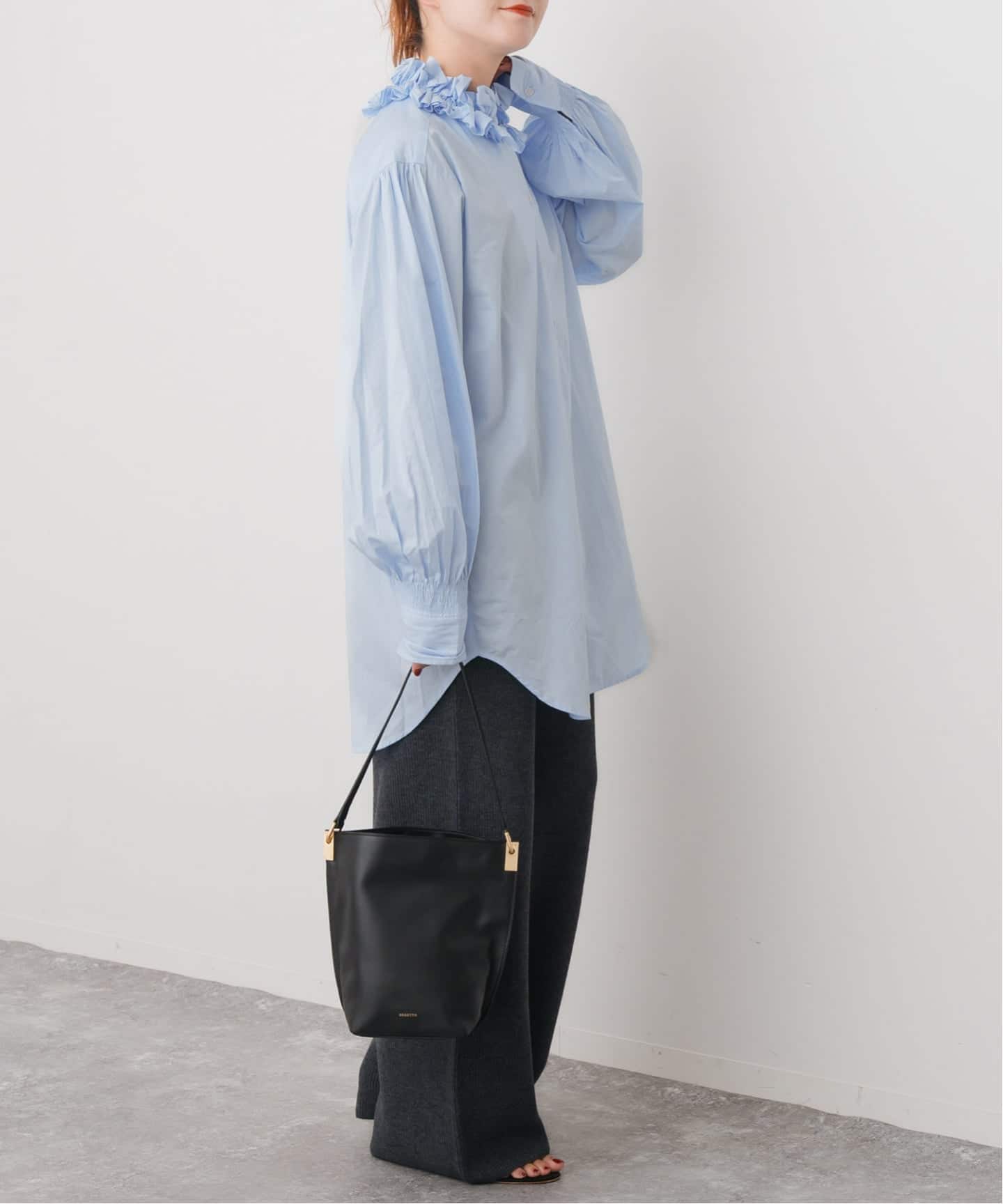 トップス crinkle crinkle crinkle spick &span 予約》crinkle crinkle crinkle 別注frill coller shirts