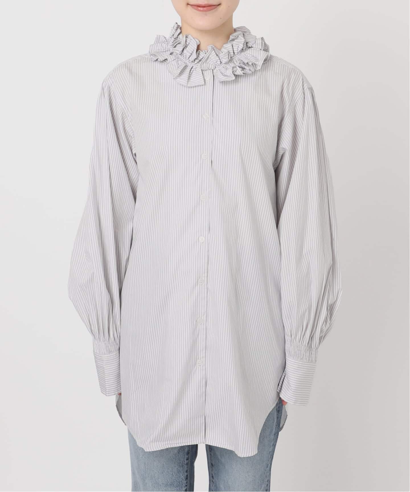 トップス crinkle crinkle crinkle spick &span 予約》crinkle crinkle crinkle 別注frill coller shirts