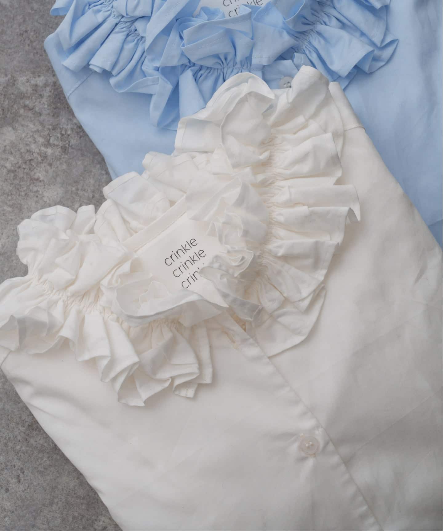 トップス crinkle crinkle crinkle spick &span 予約》crinkle crinkle crinkle 別注frill coller shirts