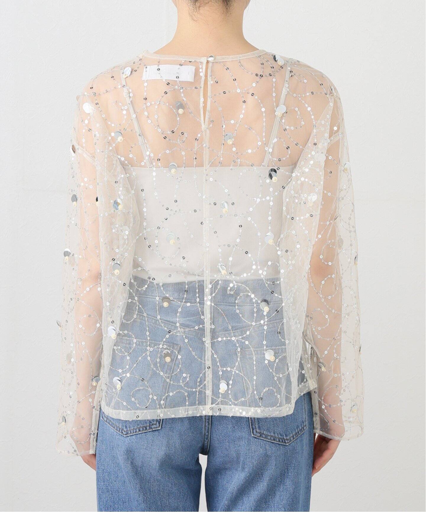 サラマリカSparkle Sequins Embroidery Top　ヌキテパ SARA MALLIKA/サラマリカ shiny sequin embroidery TOP（シャツ