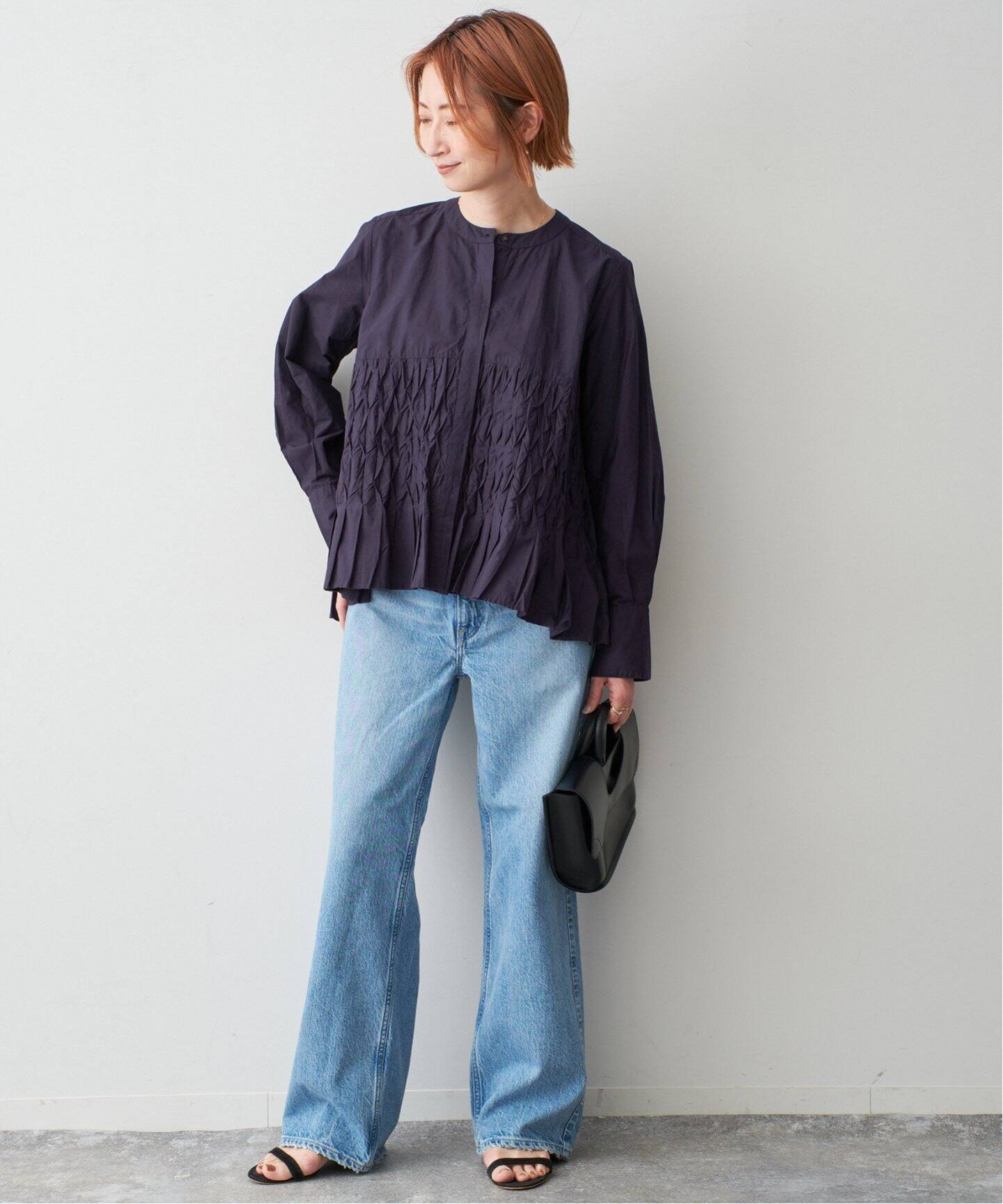 ne Quittez pas / ヌキテパ COTTON POPLIN WAVE BLOUSE（シャツ 