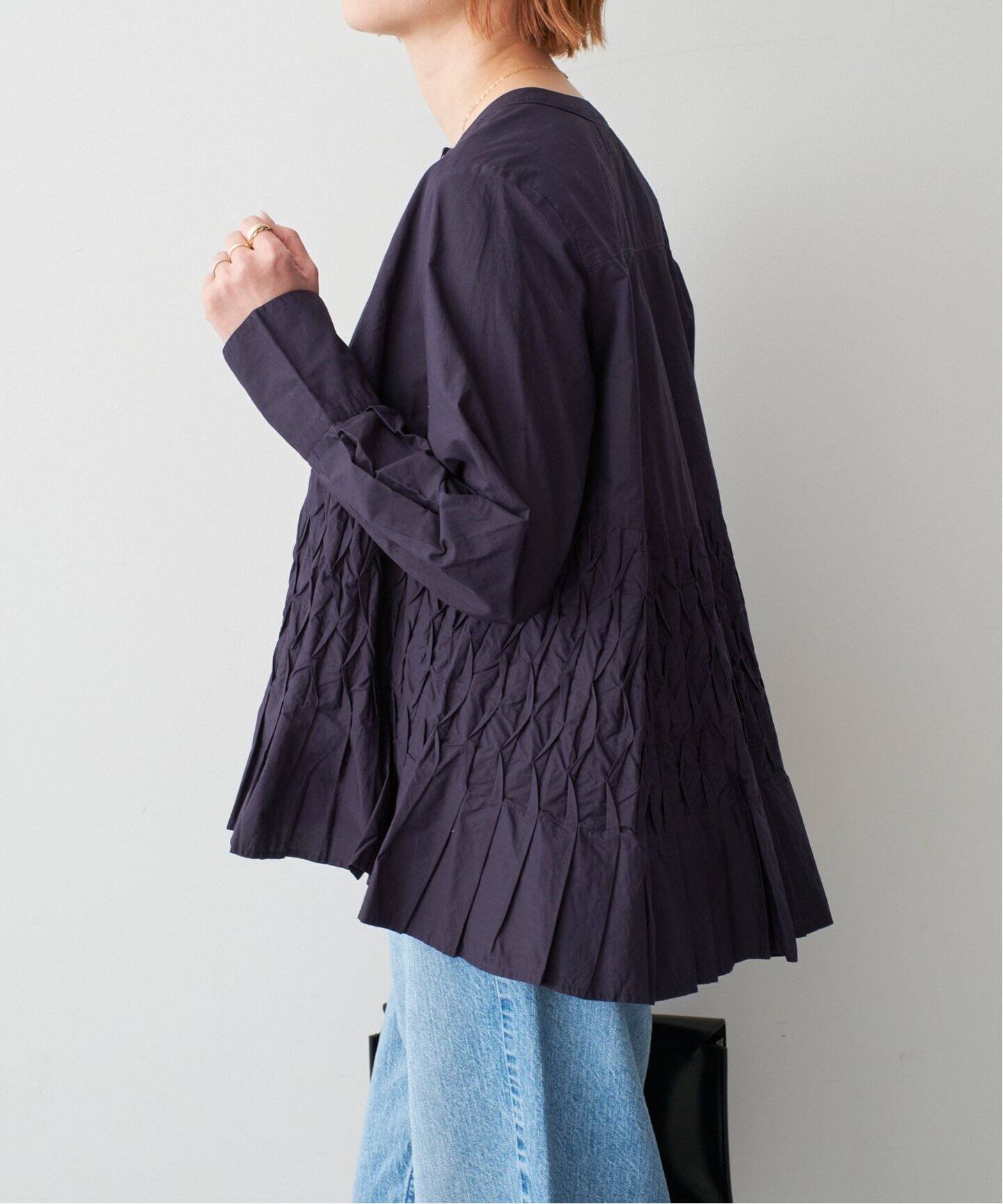 ne Quittez pas / ヌキテパ COTTON POPLIN WAVE BLOUSE（シャツ 