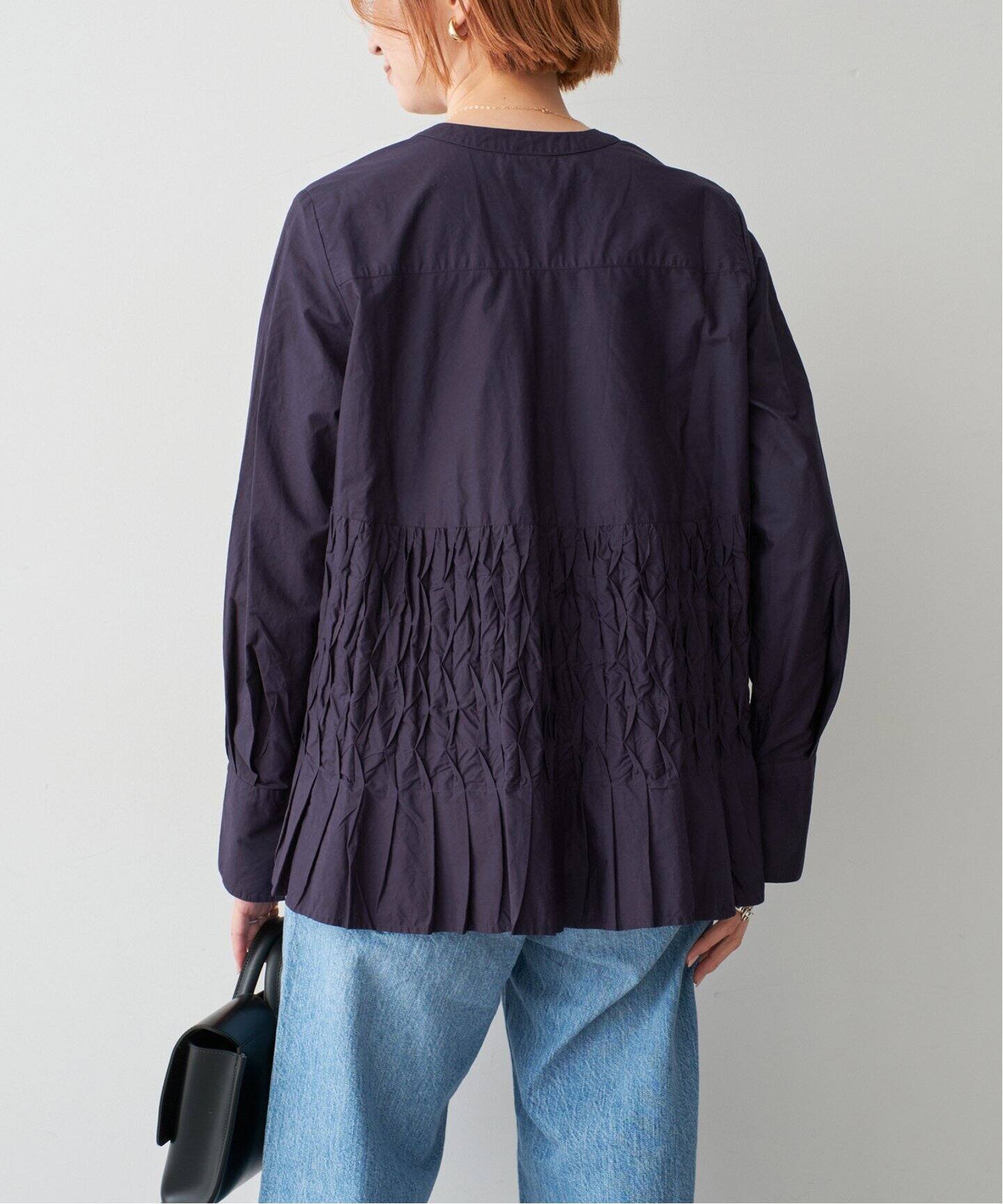 ne Quittez pas / ヌキテパ COTTON POPLIN WAVE BLOUSE（シャツ 