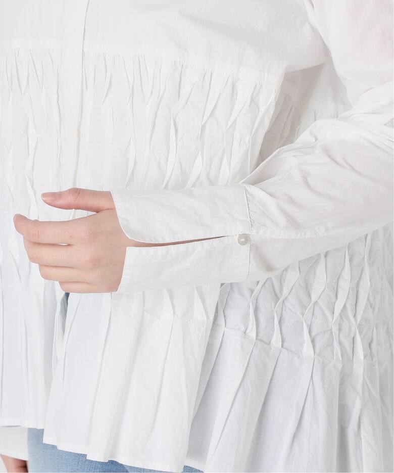 ne Quittez pas / ヌキテパ COTTON POPLIN WAVE BLOUSE（シャツ 