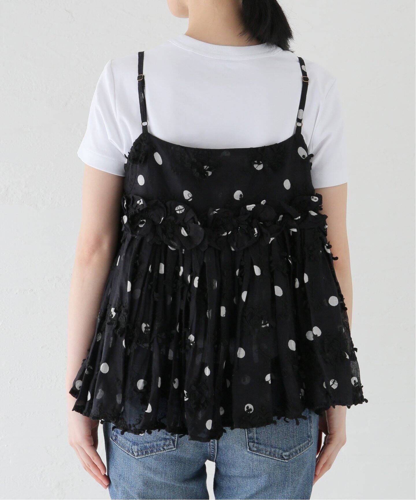追加》crinkle crinkle crinkle 3D embroidery dot camisole CC-2509 