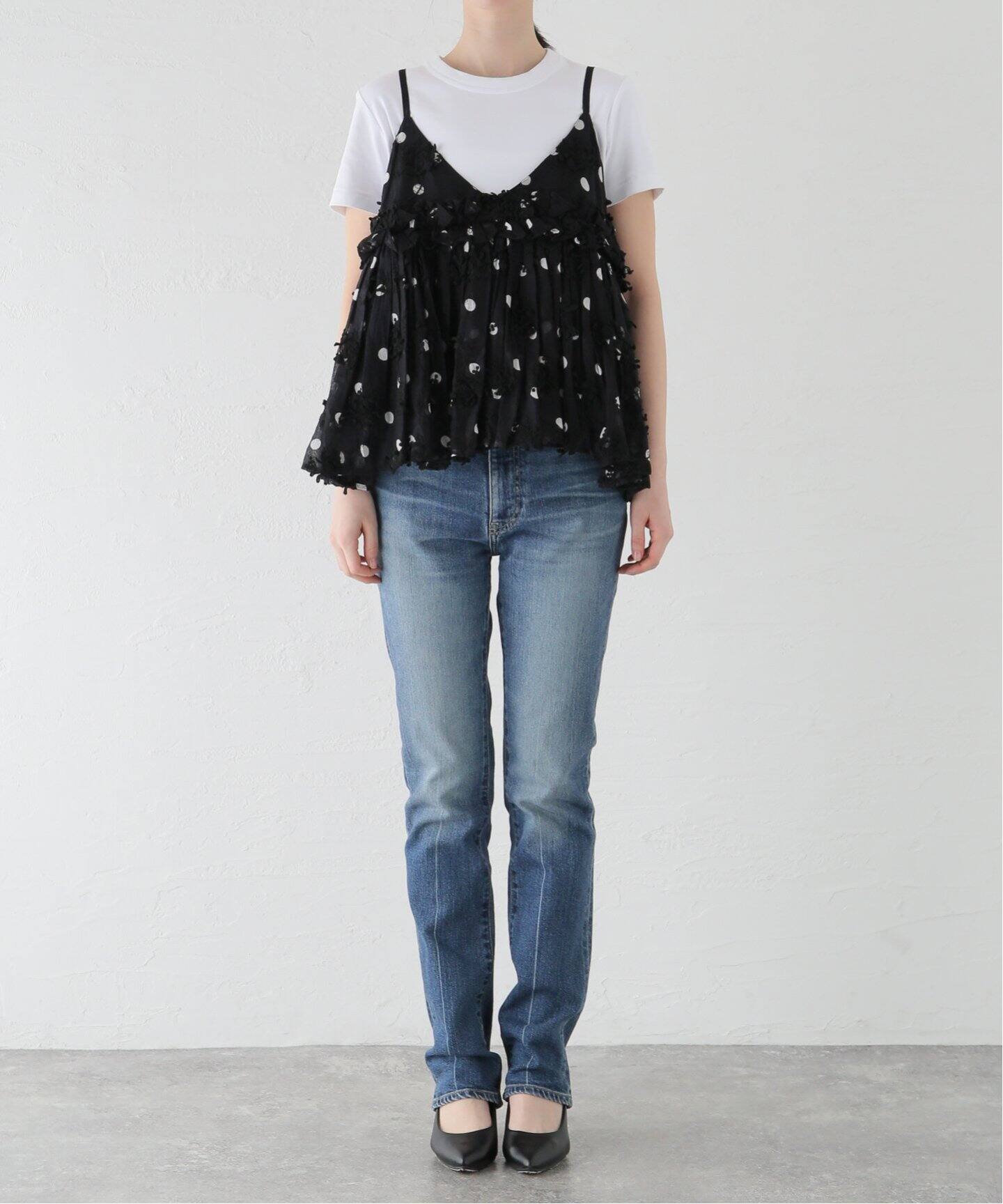 追加》crinkle crinkle crinkle 3D embroidery dot camisole CC-2509 