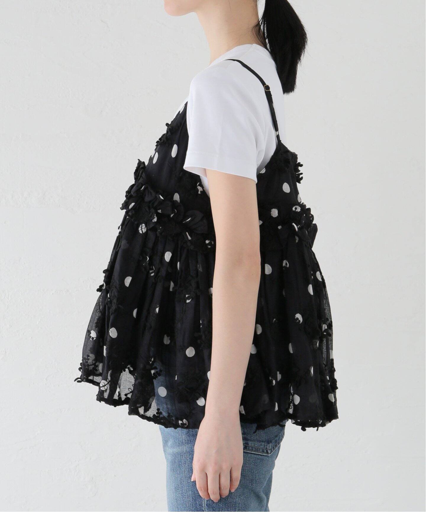 追加》crinkle crinkle crinkle 3D embroidery dot camisole CC-2509 