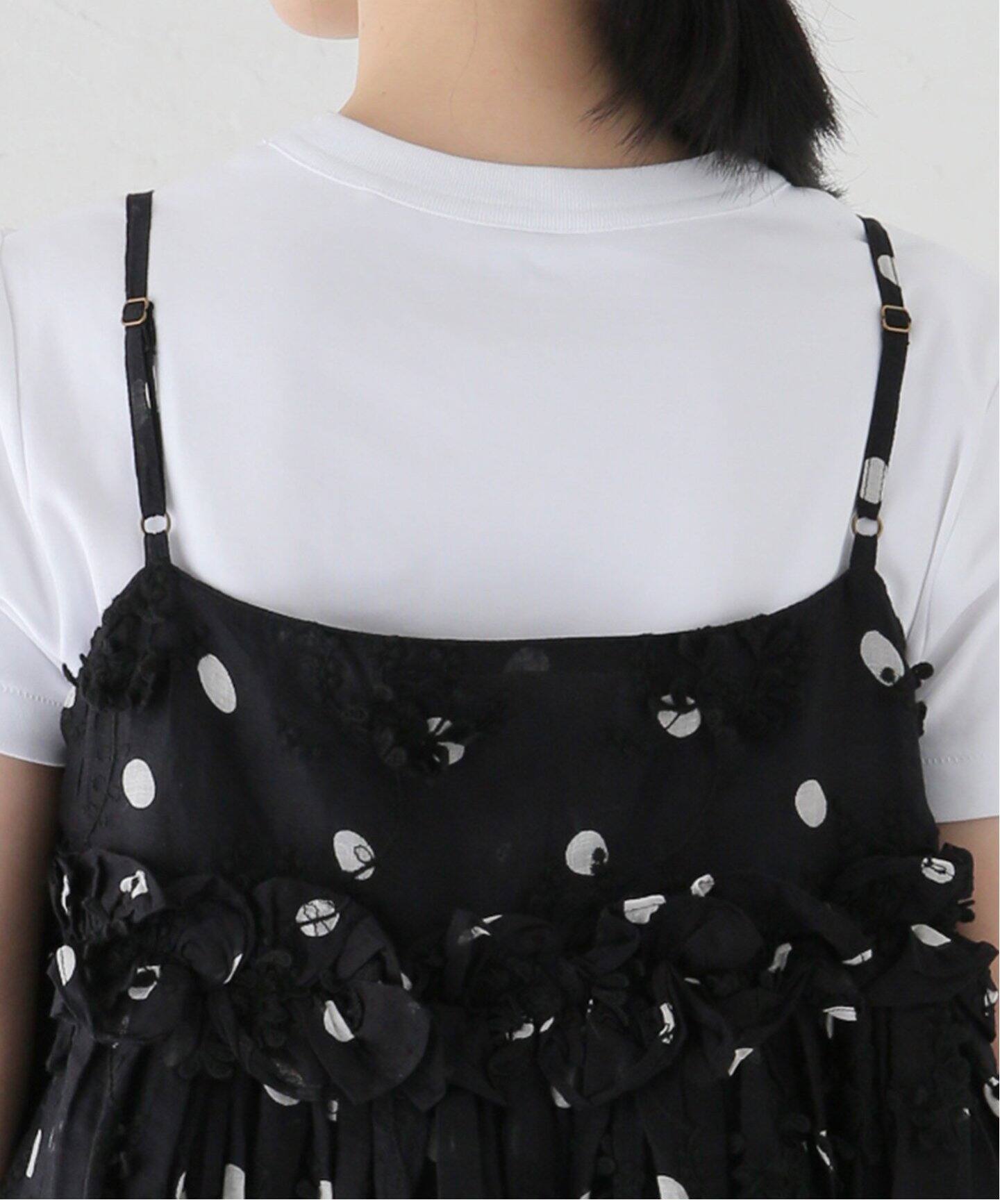 追加》crinkle crinkle crinkle 3D embroidery dot camisole CC-2509 