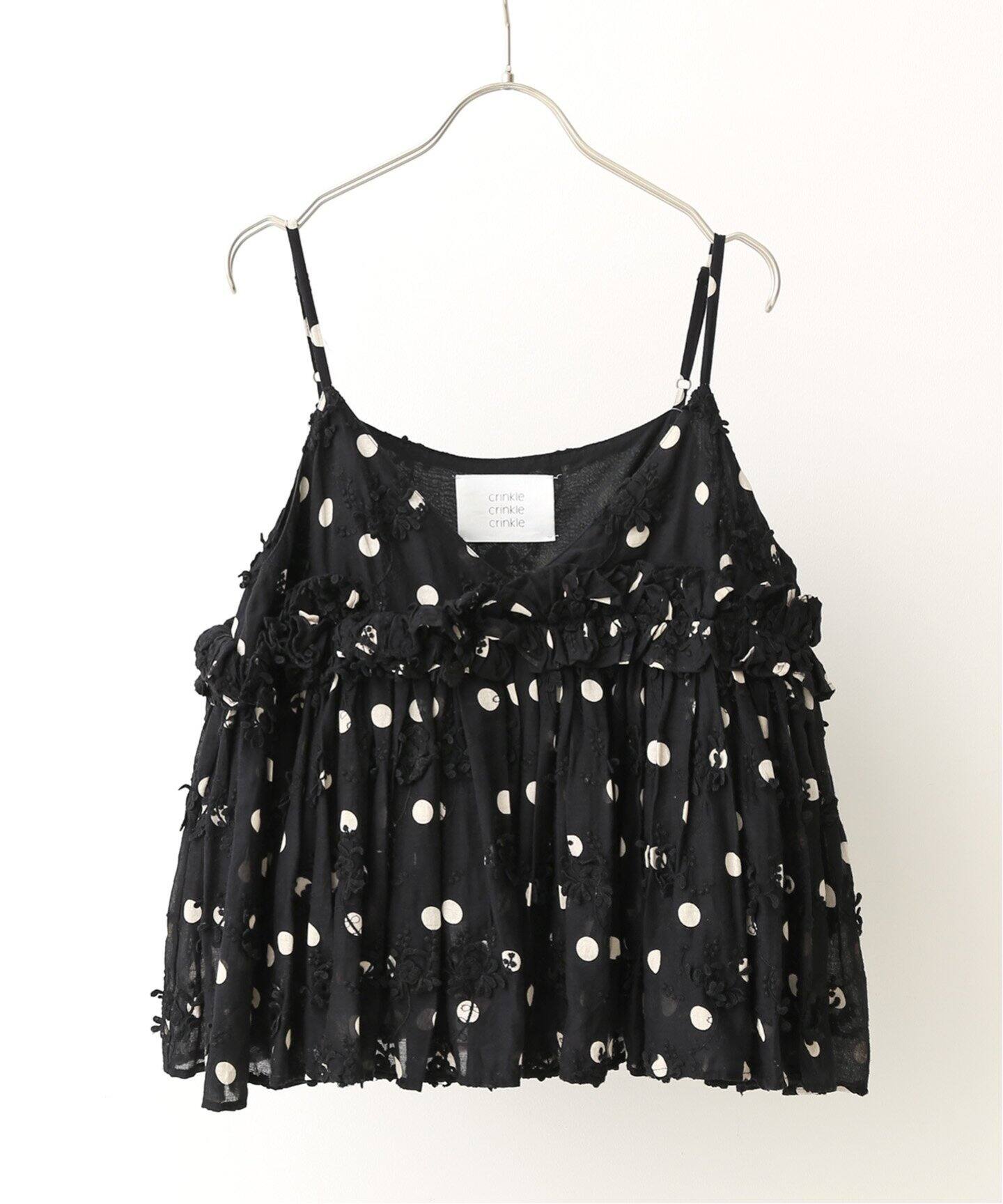 追加》crinkle crinkle crinkle 3D embroidery dot camisole CC-2509 