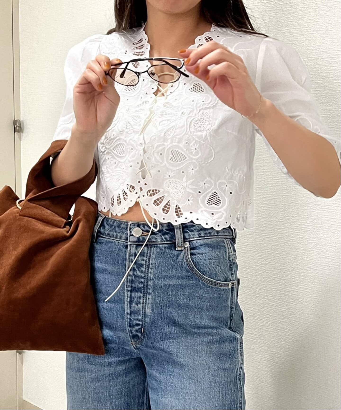 U by SPICK&SPAN 刺繍ブラウス ブラック 刺繍ブラウス（シャツ／ブラウス）｜Spick and Span（スピック