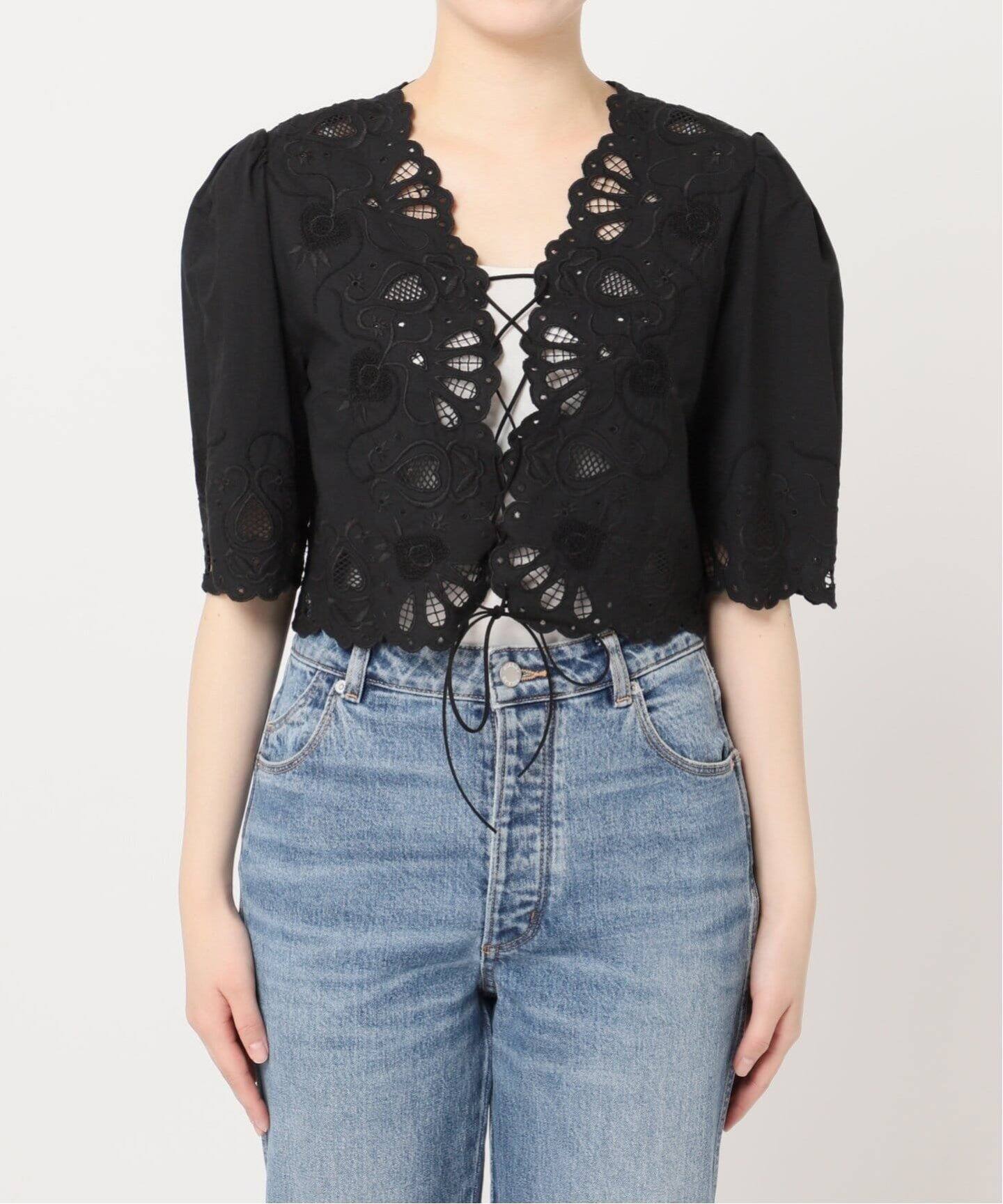 U by SPICK&SPAN シャツ ブラウス 刺繍ブラウス レディース