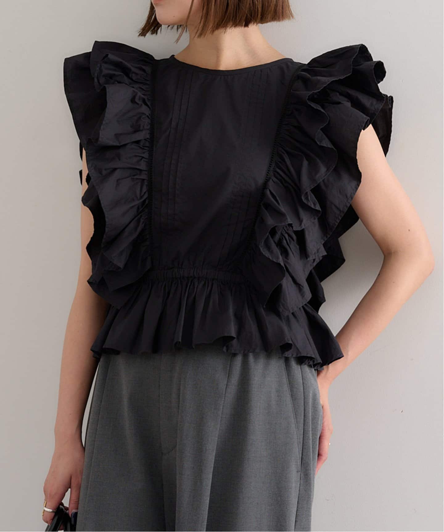 U by SPICK&SPAN ピンタックフリルブラウス U by SPICK&SPAN｜コットンフリルピンタックブラウス | Rakuten