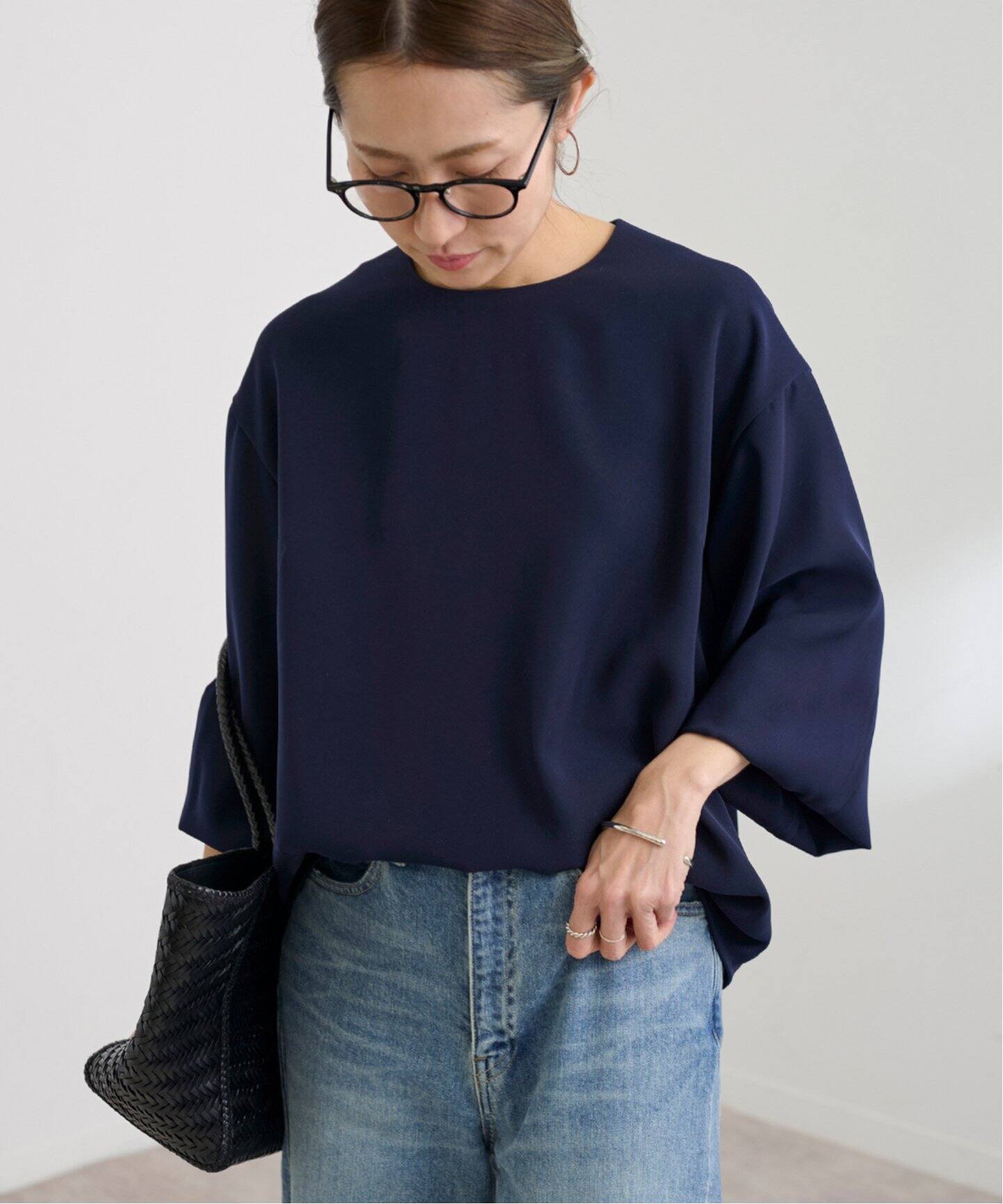 未使用品　セレクトショップデニム素材デザインブラウス ダブルクロスデザイントップス（シャツ／ブラウス）｜FRAMeWORK