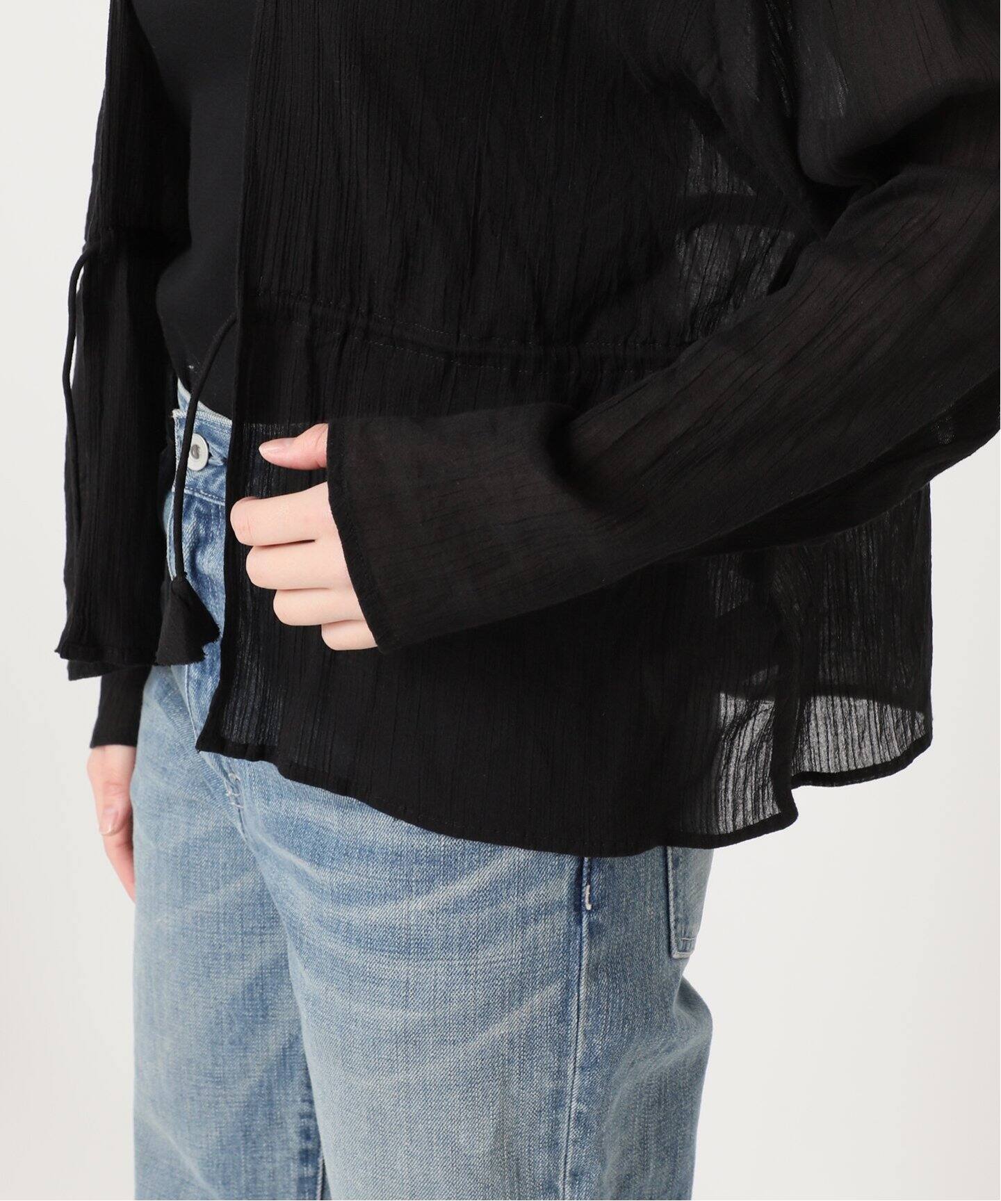COTTONクレープドロストカーディガン（シャツ／ブラウス