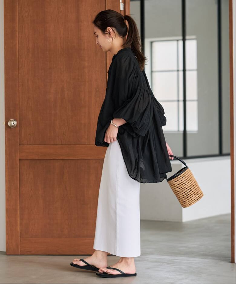 ≪WEB限定追加≫コットンシフォンタックブラウス（シャツ／ブラウス  