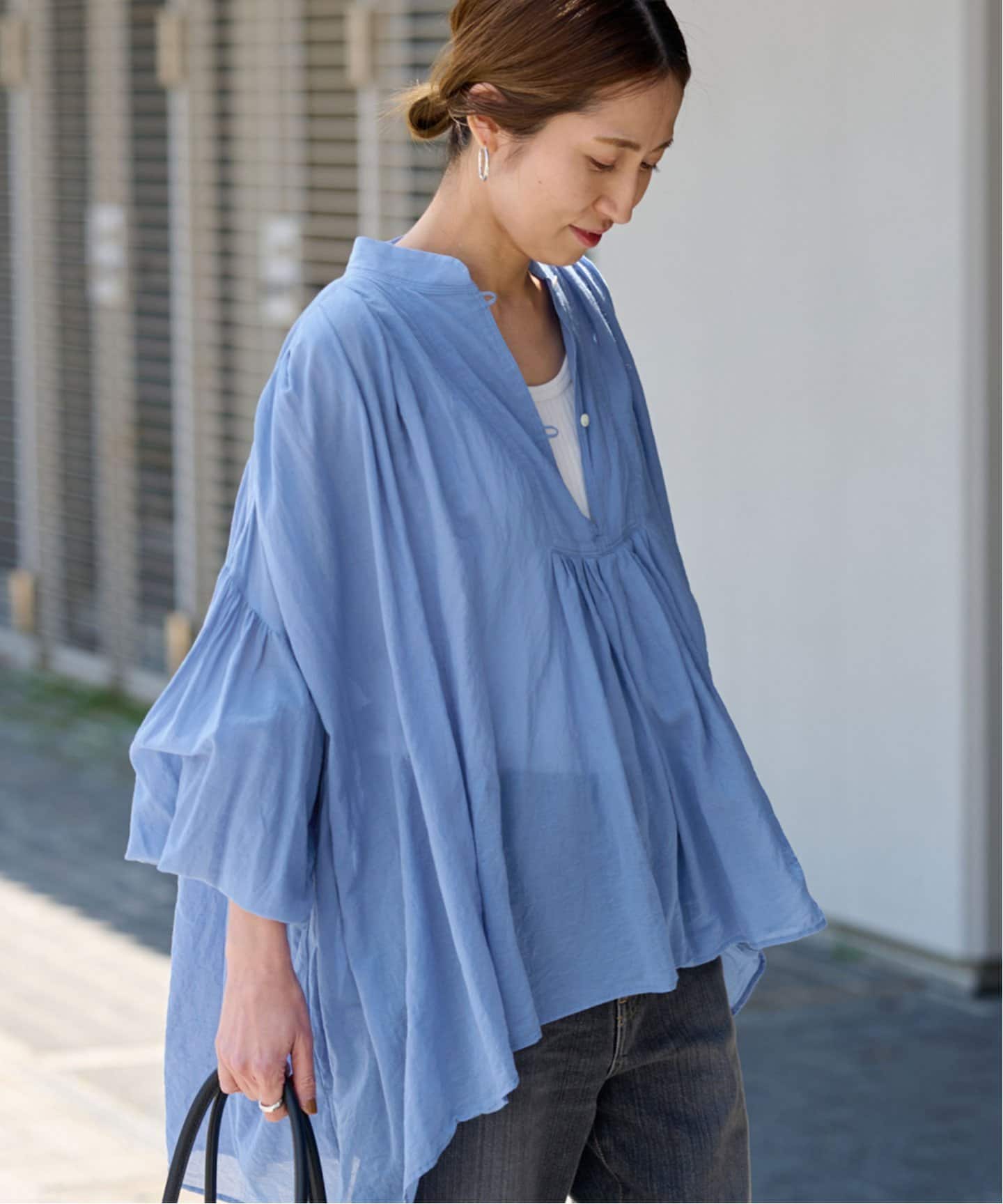 ≪WEB限定追加≫コットンシフォンタックブラウス（シャツ／ブラウス