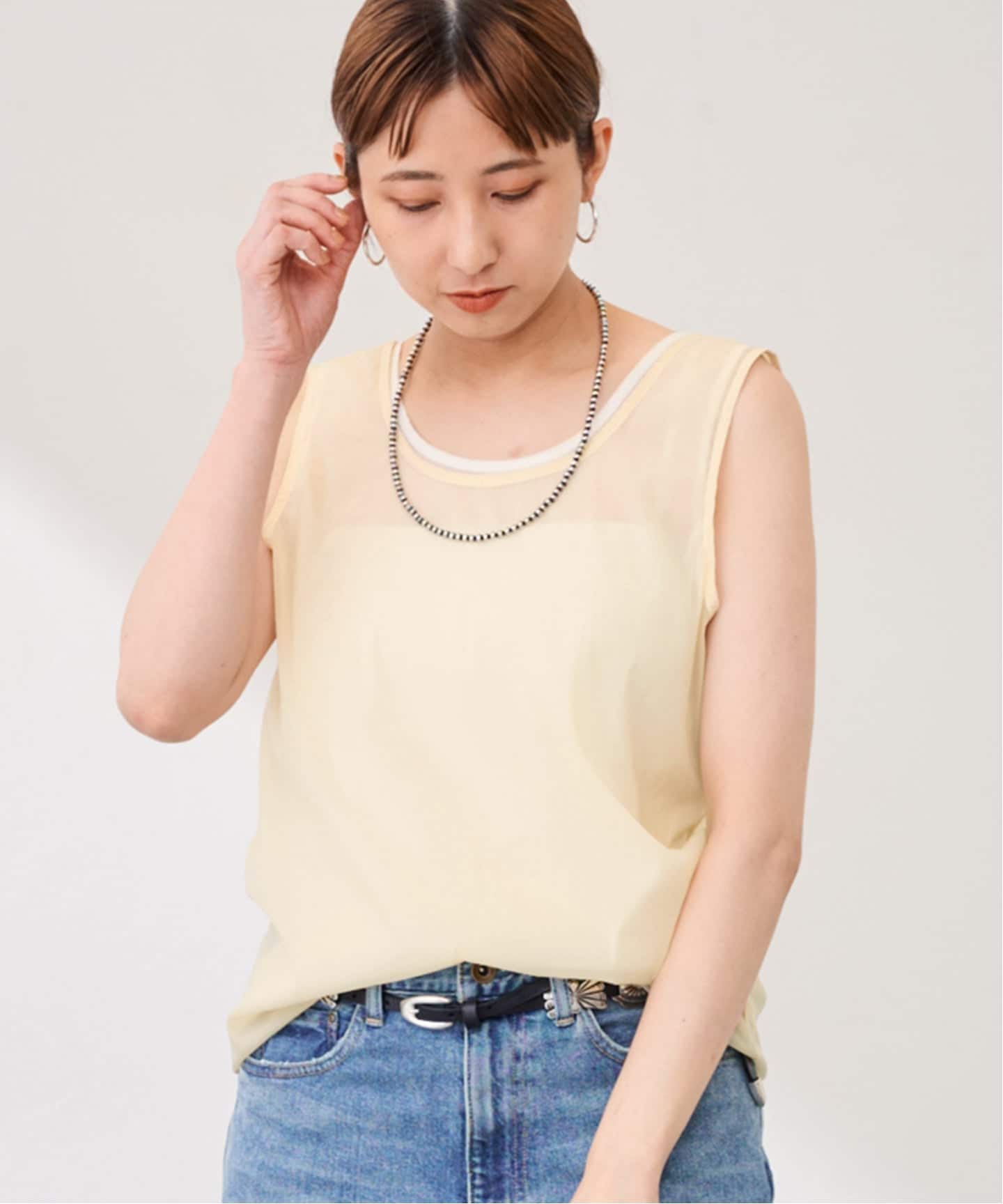 シースルータフタタンクトップ（シャツ／ブラウス）｜FRAMeWORK