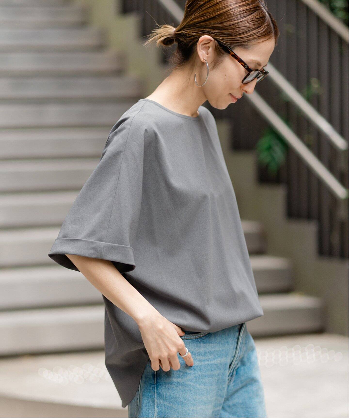 FRAMeWORK UVカットteeブラウス フレームワーク FRAMeWORK ≪≫UVカットTee－ブラウス （グレー