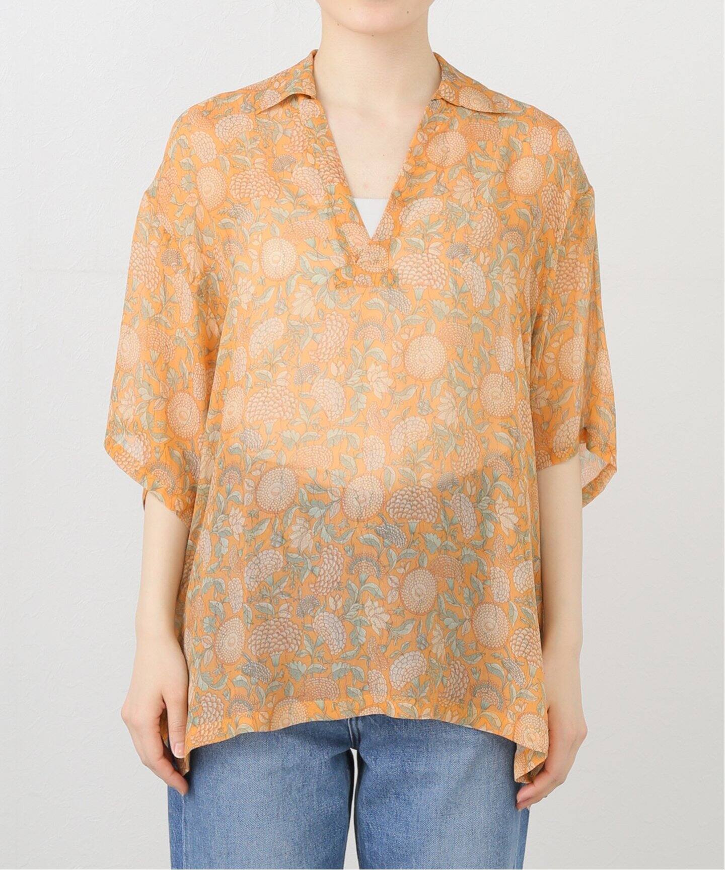 NICENESS/ナイスネス MADANスキッパーシャツシルクシフォン