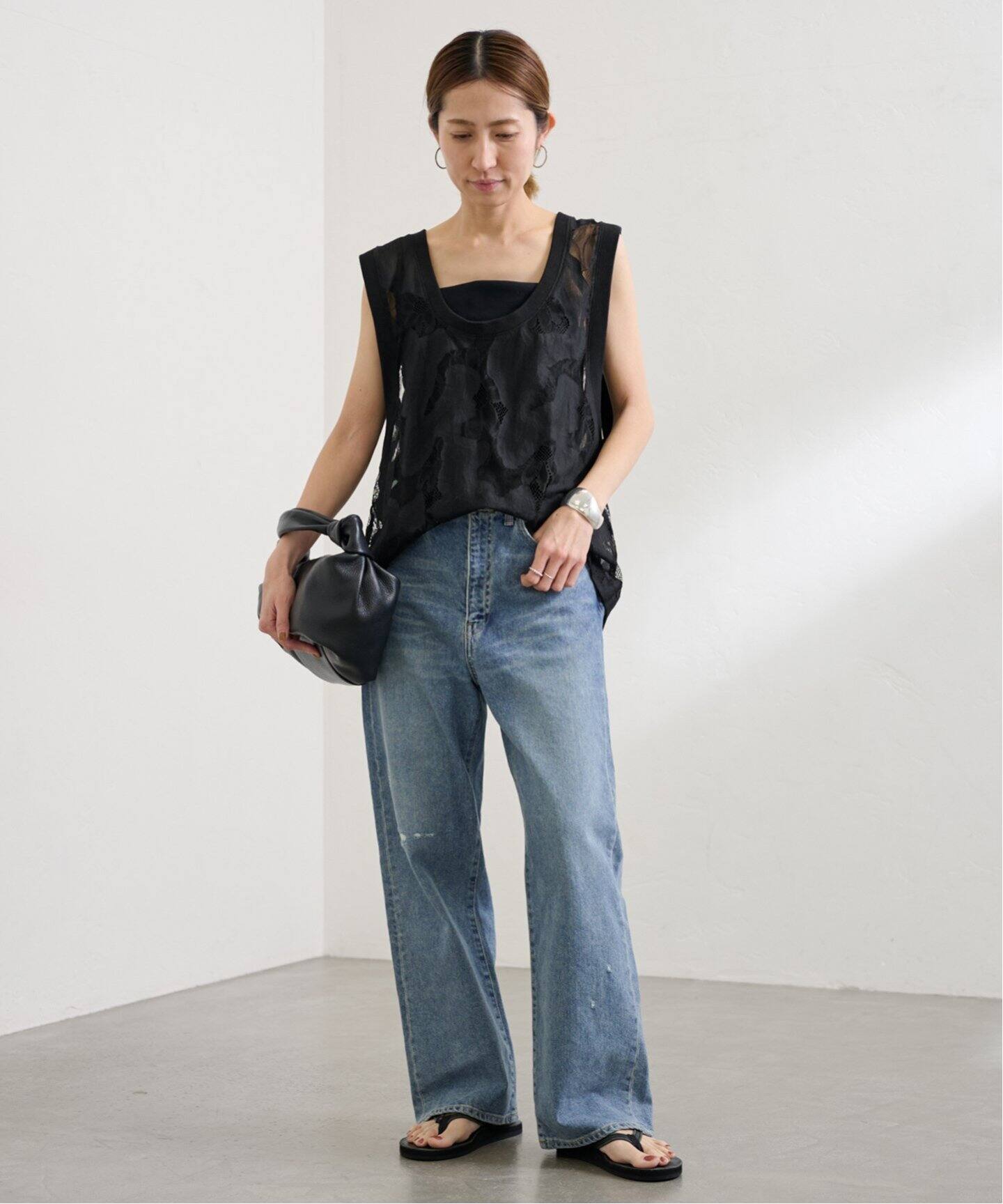 フレームワークESTHE OVERSIZED SHEER LACE ベスト