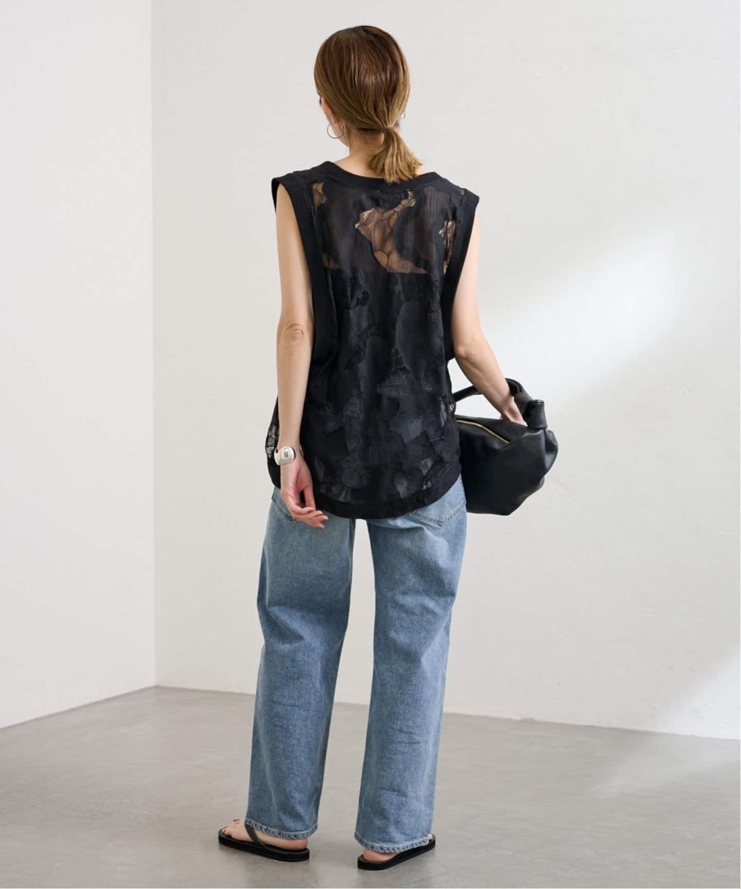 framework ESTHE OVERSIZED SHEER LACE ベスト FRAMeWORK - FRAMeWORK ESTHE OVERSIZED SHEER LACE ベストの