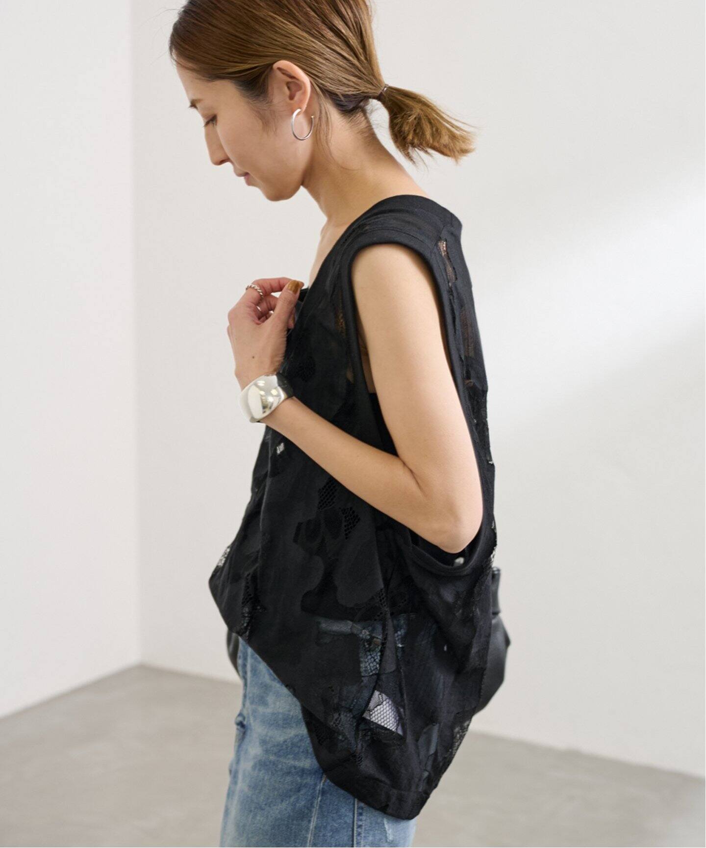 ≪追加≫ESTHE OVERSIZED SHEER LACE ベスト 2（シャツ／ブラウス 