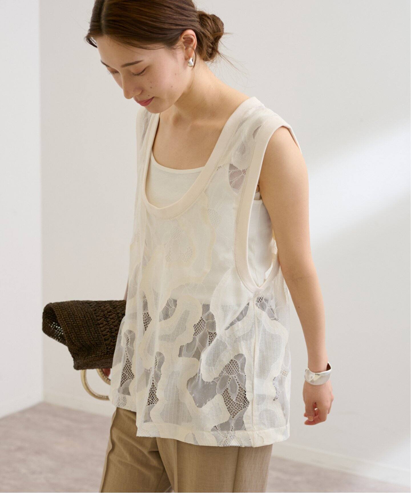 ≪追加≫ESTHE OVERSIZED SHEER LACE ベスト 2（シャツ／ブラウス 