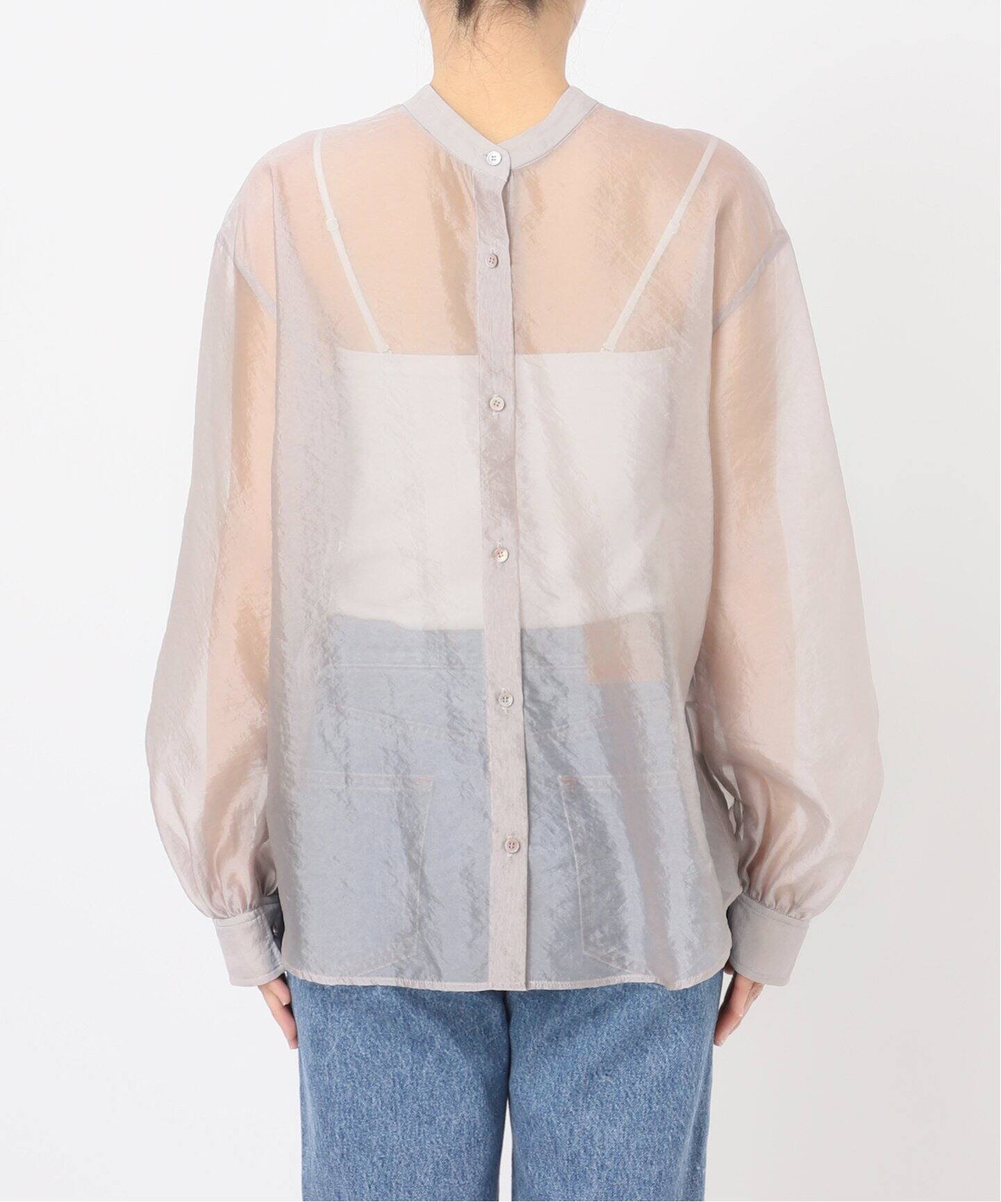 Noble - コットンオーガンジーVカットシャツブラウス　ノーブル　オーガンジーシャツ セール】《追加》コットンオーガンジーVカットシャツブラウス