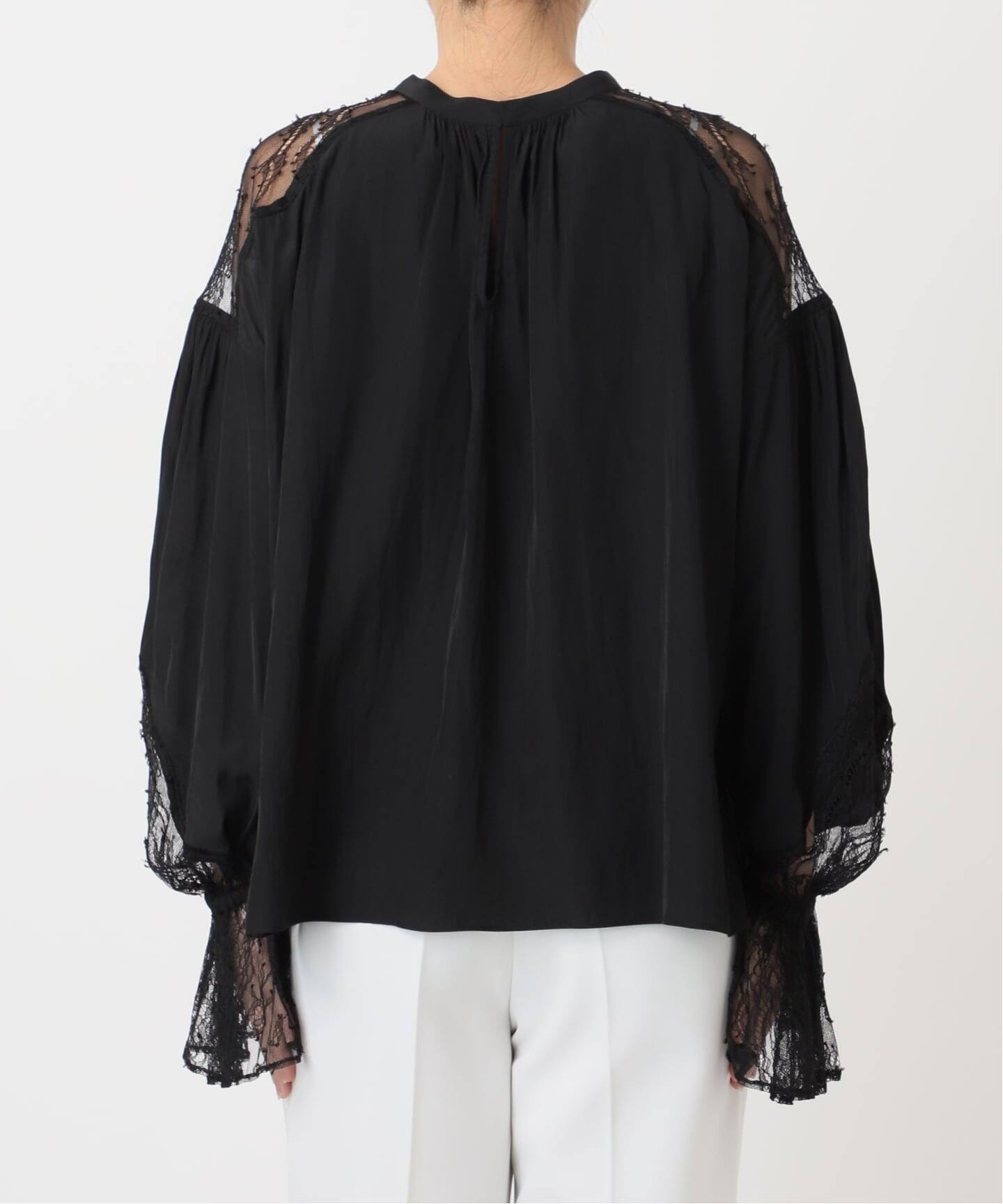 レーストリミングフリルカフスブラウス NOBLE（ノーブル） ブラウス シャツ レーストリミングフリルカフス