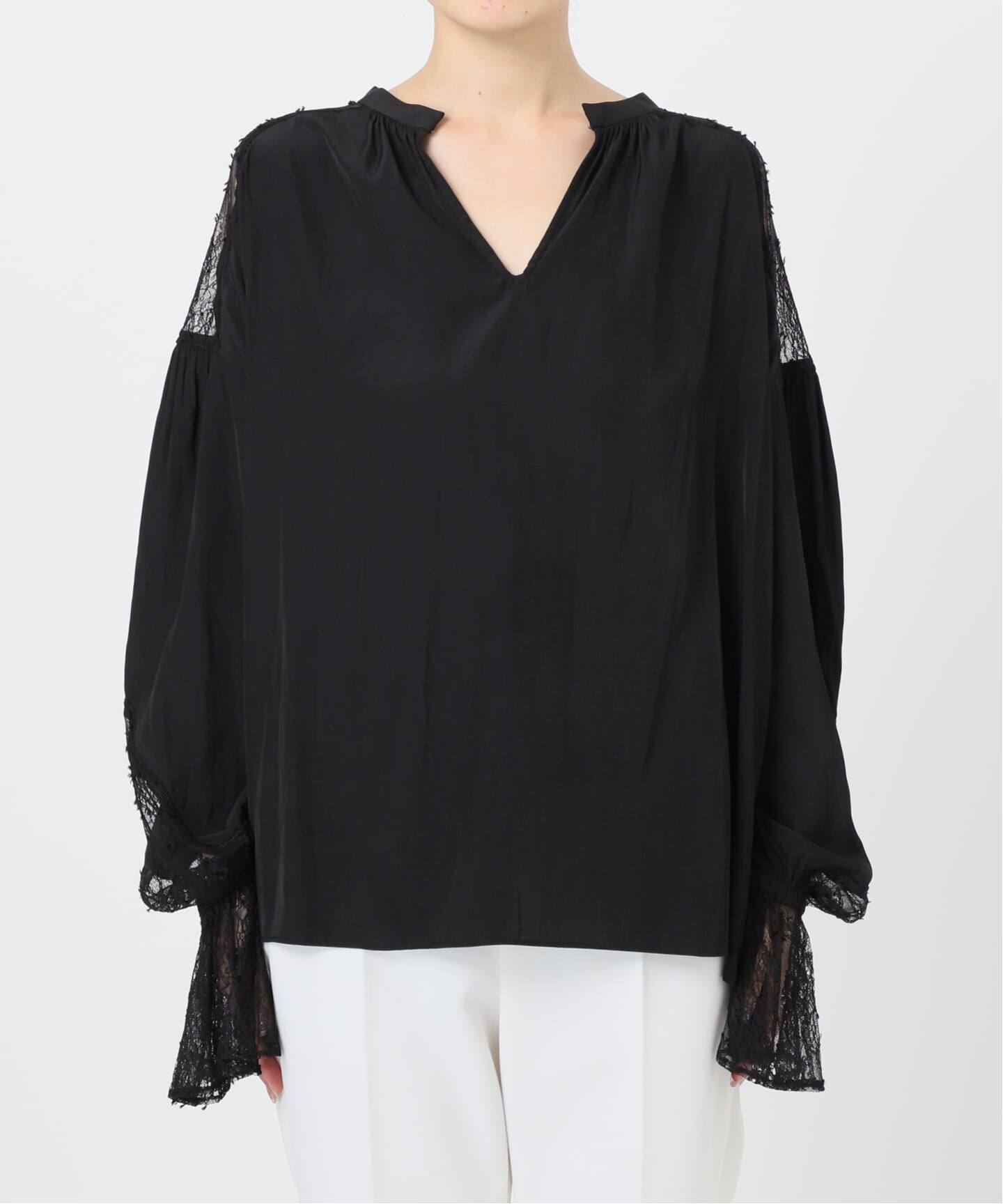 レーストリミングフリルカフスブラウス レーストリミングフリルカフスブラウス（シャツ／ブラウス