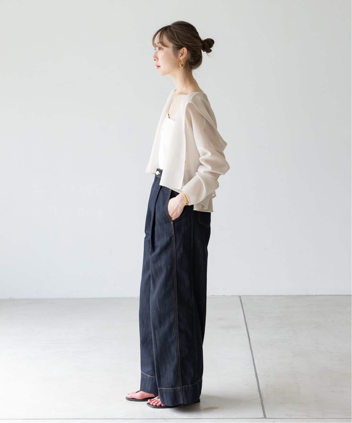 ノーブル　今季完売　ブリーズメッシュショートフードブラウス ブリーズメッシュショートフードブラウス（シャツ／ブラウス