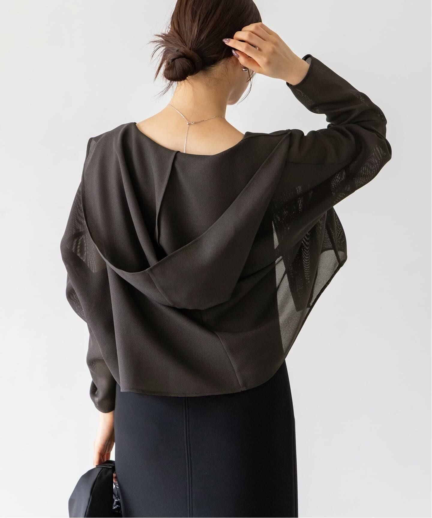 追加》ブリーズメッシュショートフードブラウス（シャツ