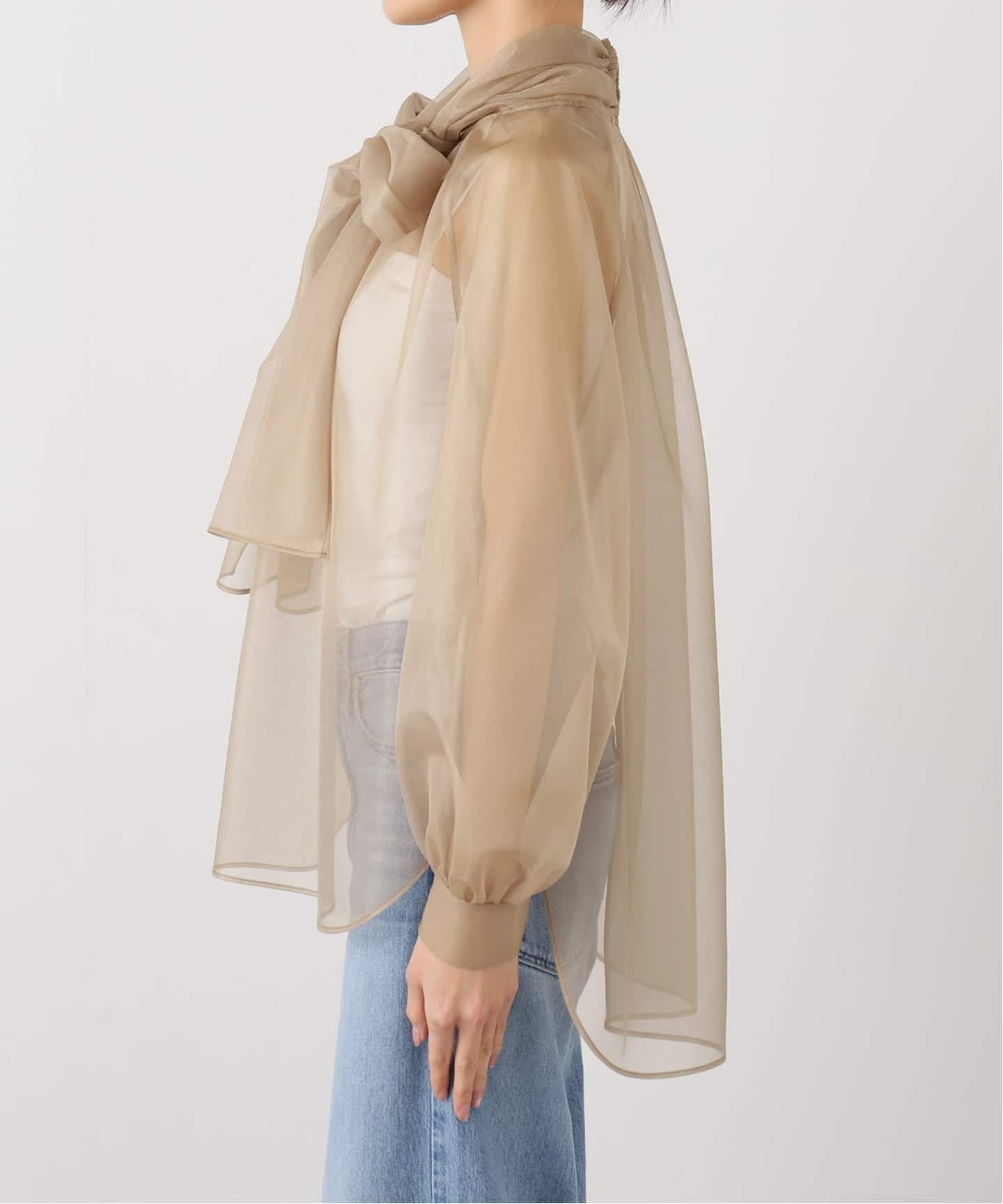 ブライトオーガンジーボウタイブラウス（シャツ／ブラウス）｜NOBLE