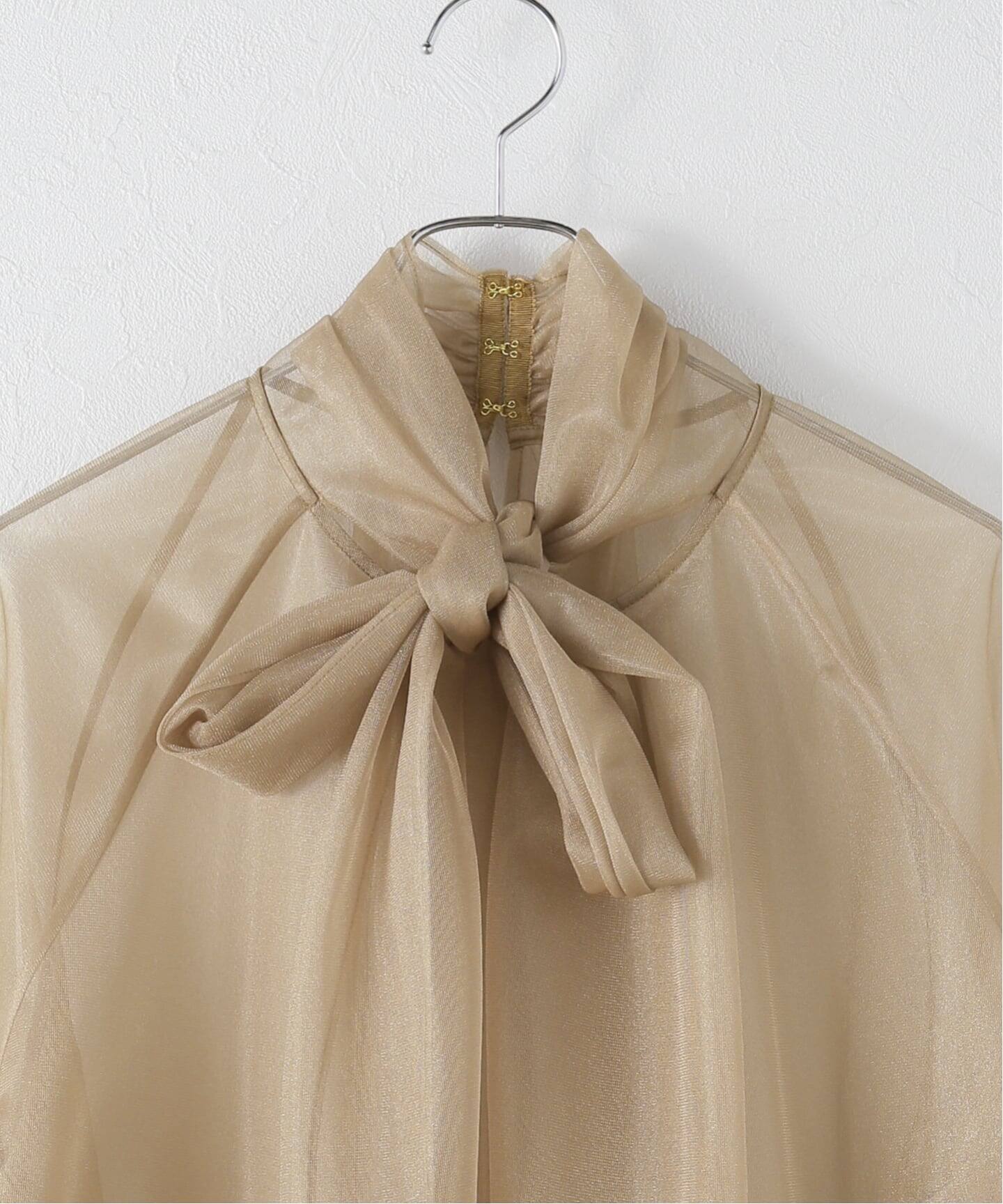 ブライトオーガンジーボウタイブラウス（シャツ／ブラウス）｜NOBLE